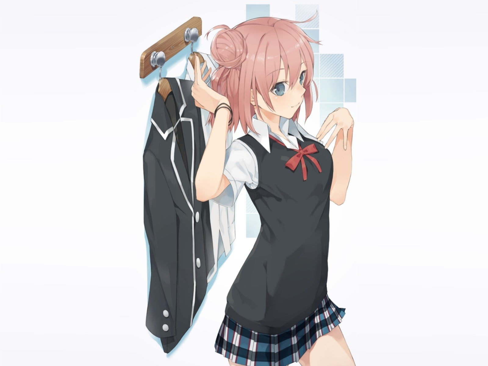 women, technology, cut out, front view, glasses, studio shot, females, three quarter length, white background, Yahari Ore no Seishun Love Comedy wa Machigatteiru, HD Wallpaper
