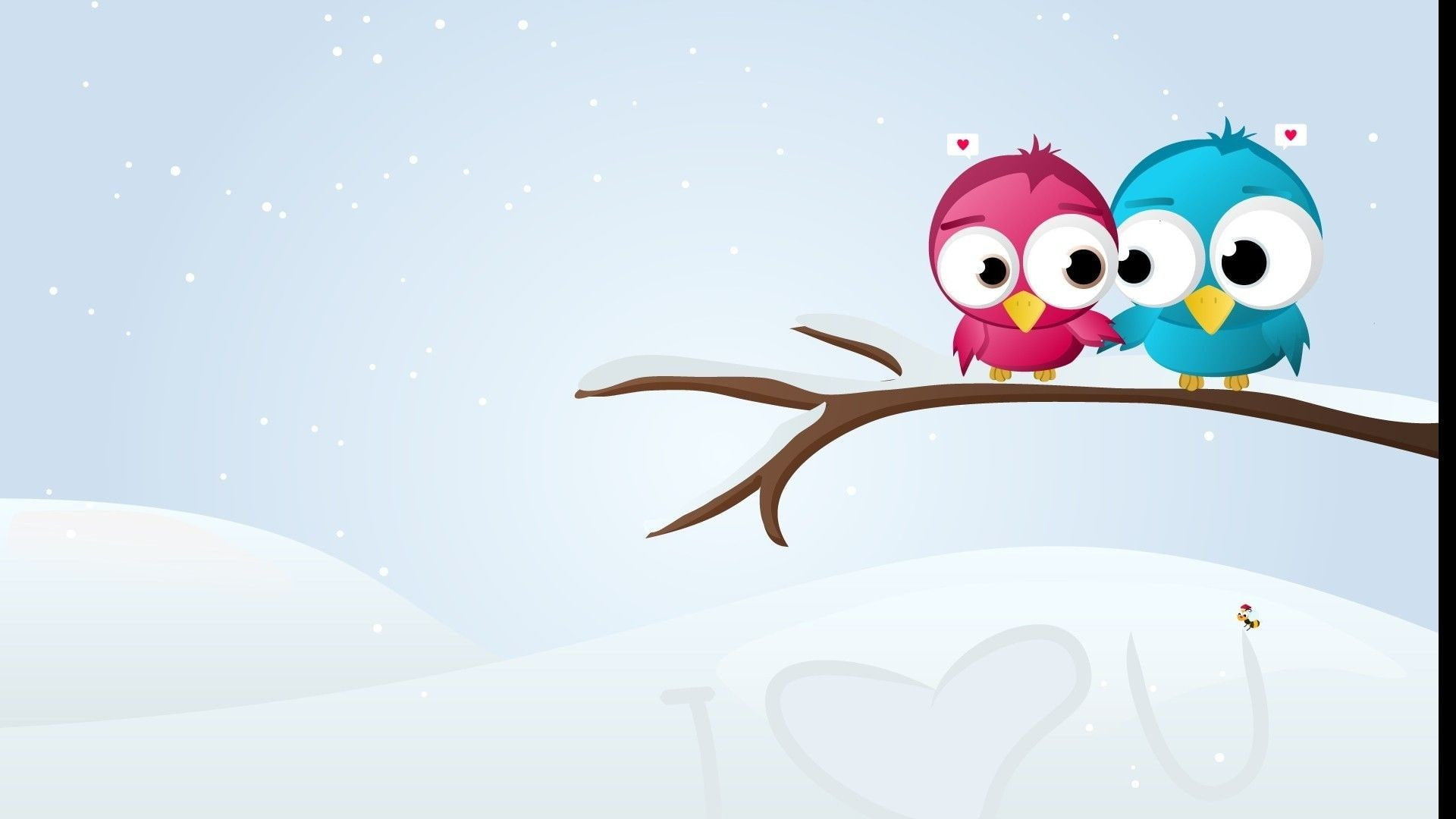 nature, emotion, snow, cartoon, smiling, animal representation, no people, animal themes, heart, representation, creativity, copy space, happiness, 1080P, HD Wallpaper