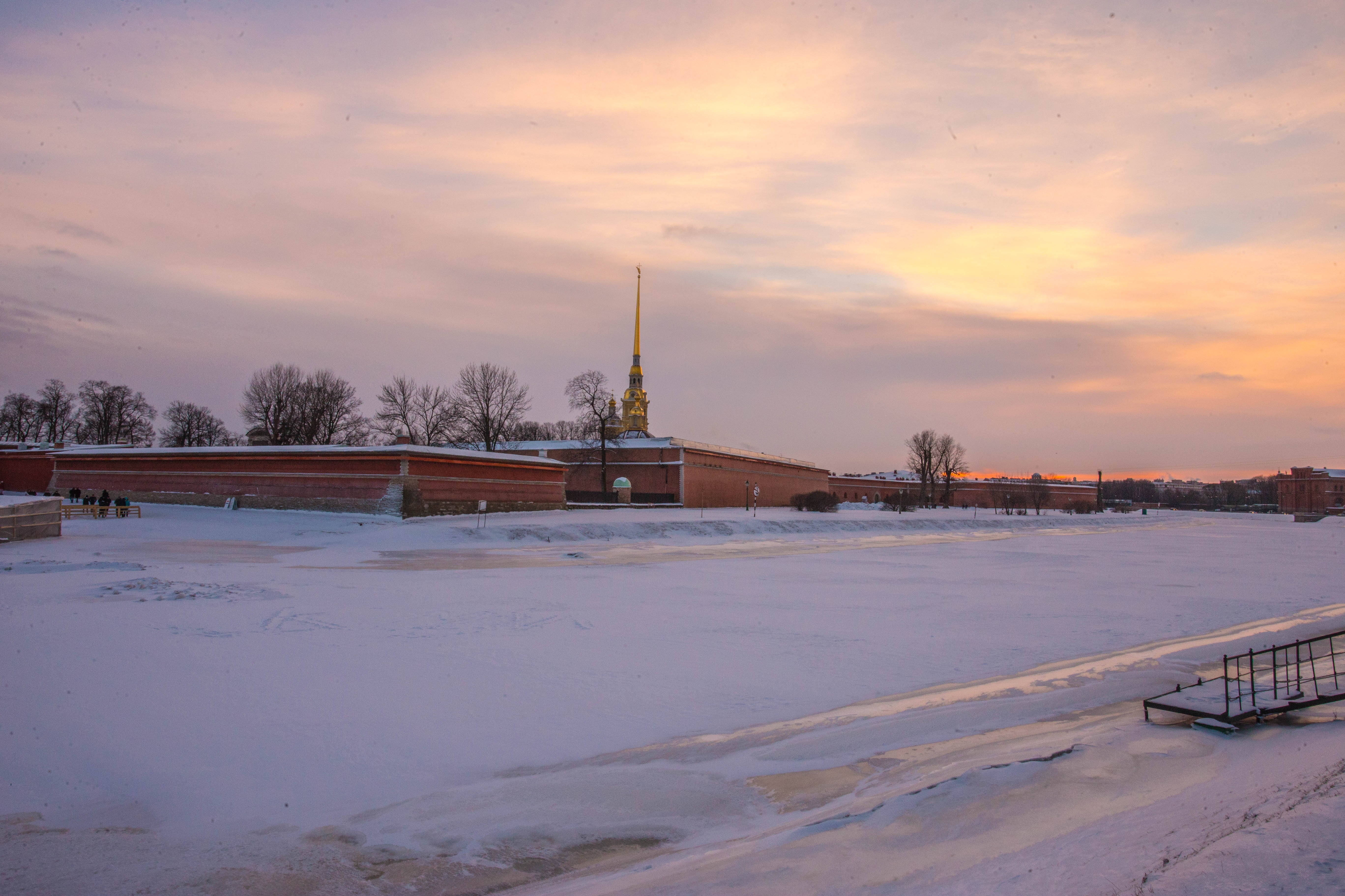 5K, cloudy, winter, palace, scenics - nature, frozen, ice, snowing, sunset, russia, no people, architecture, environment, beauty in nature, castle, landscape, HD Wallpaper