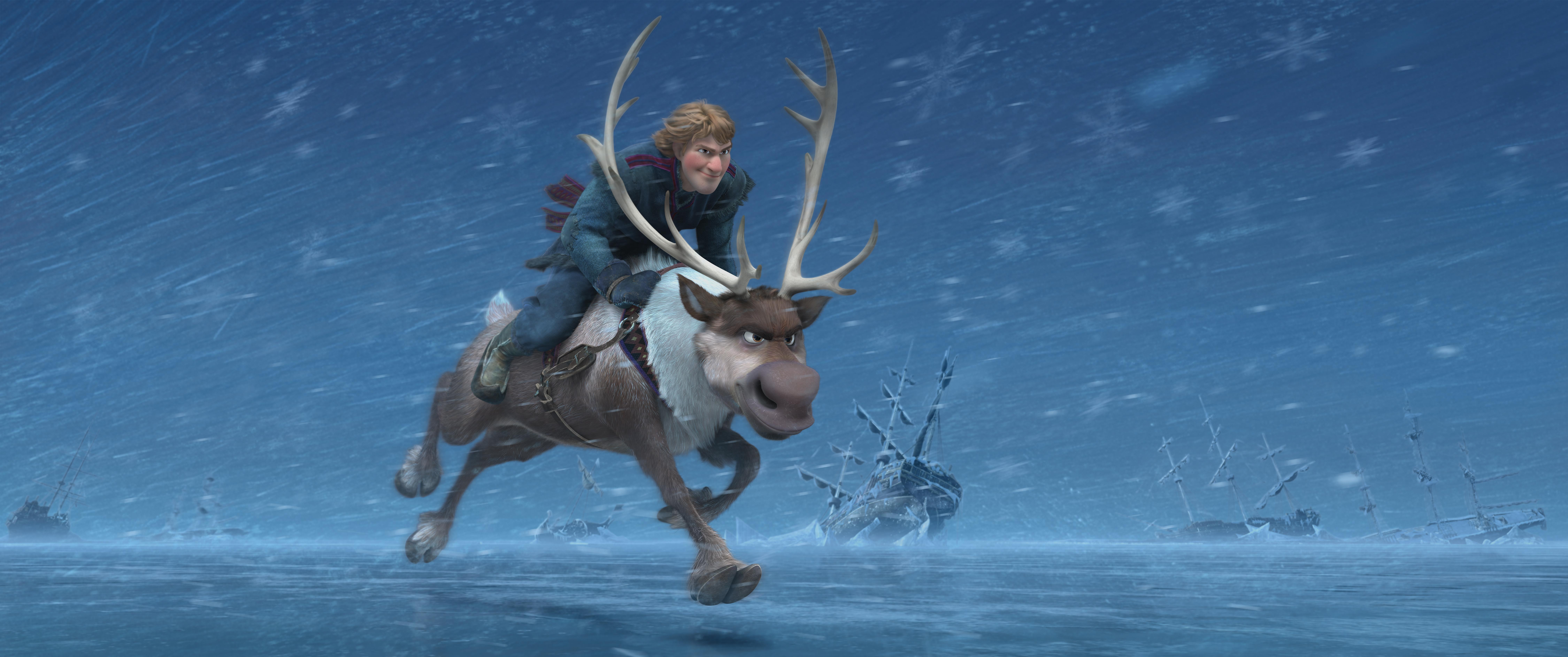 kristoff, frozen, disney, 8K, sven, HD Wallpaper