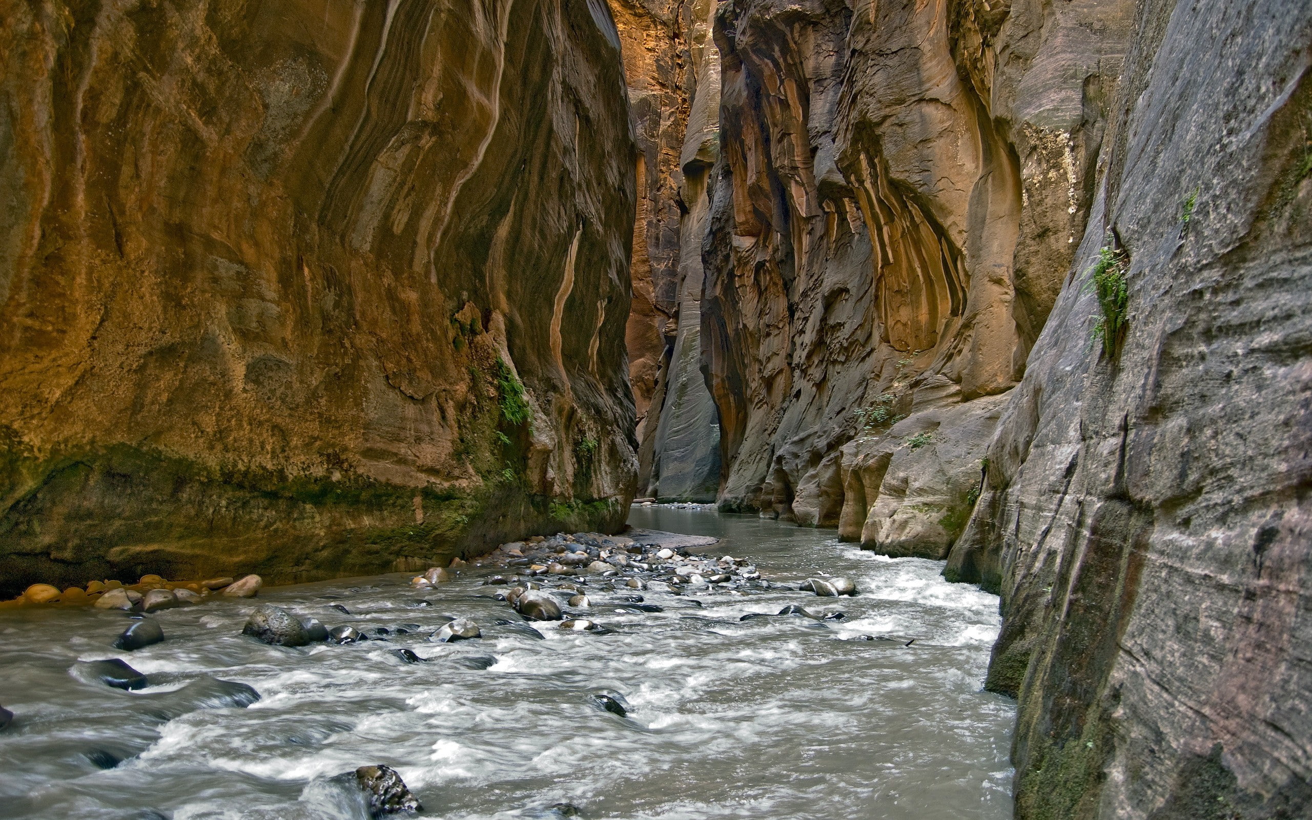 landscape, gorge, water, nature, 2K, HD Wallpaper