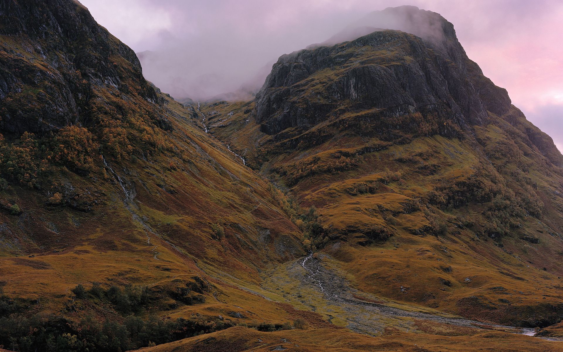 1080P, Fog, Scotland, Mountain, Mountains, Highlands, Glen, Glen Coe, HD Wallpaper