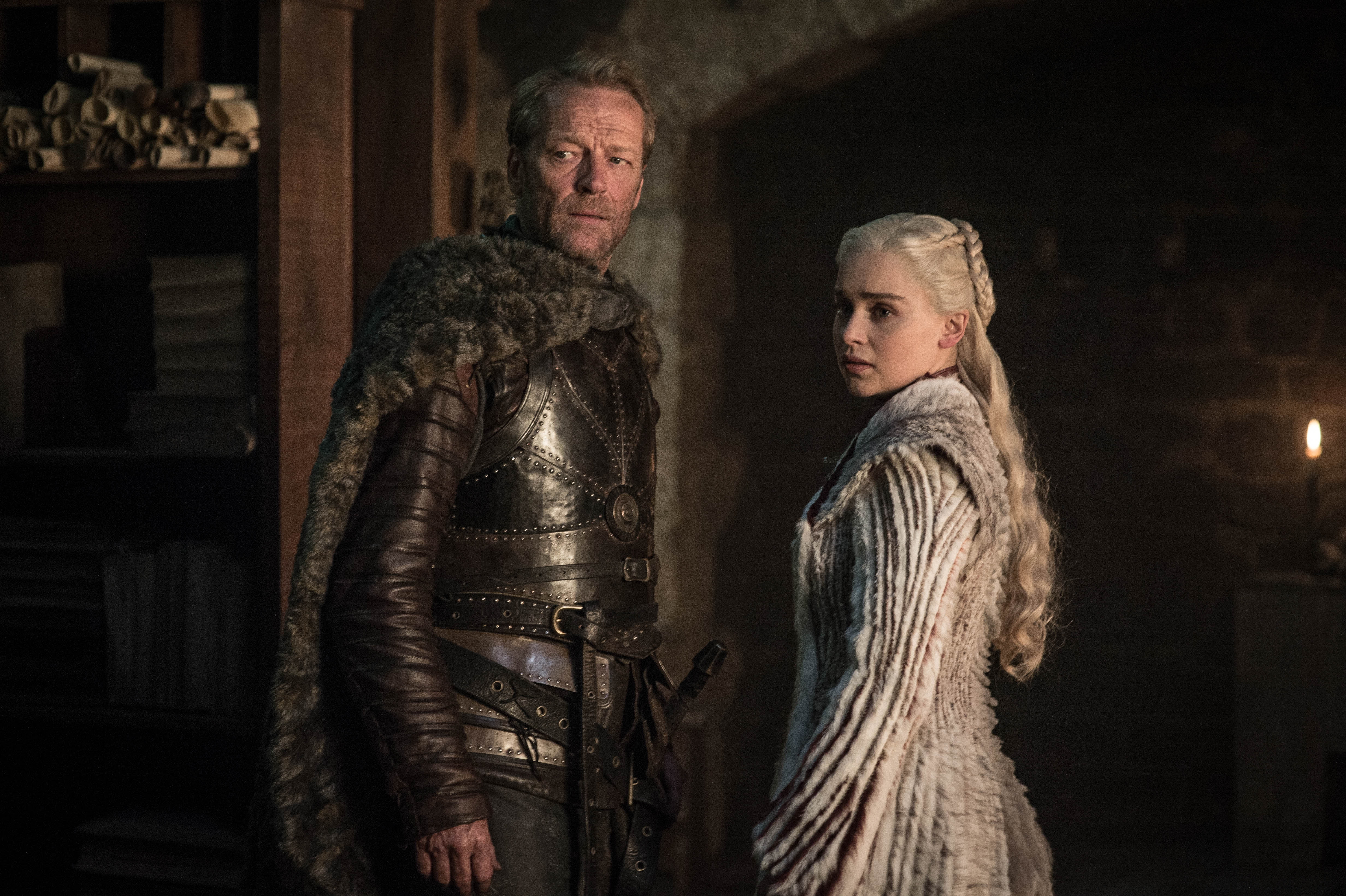Emilia Clarke, Jorah Mormont, 4K, TV Show, Game Of Thrones, Iain Glen, Daenerys Targaryen, HD Wallpaper