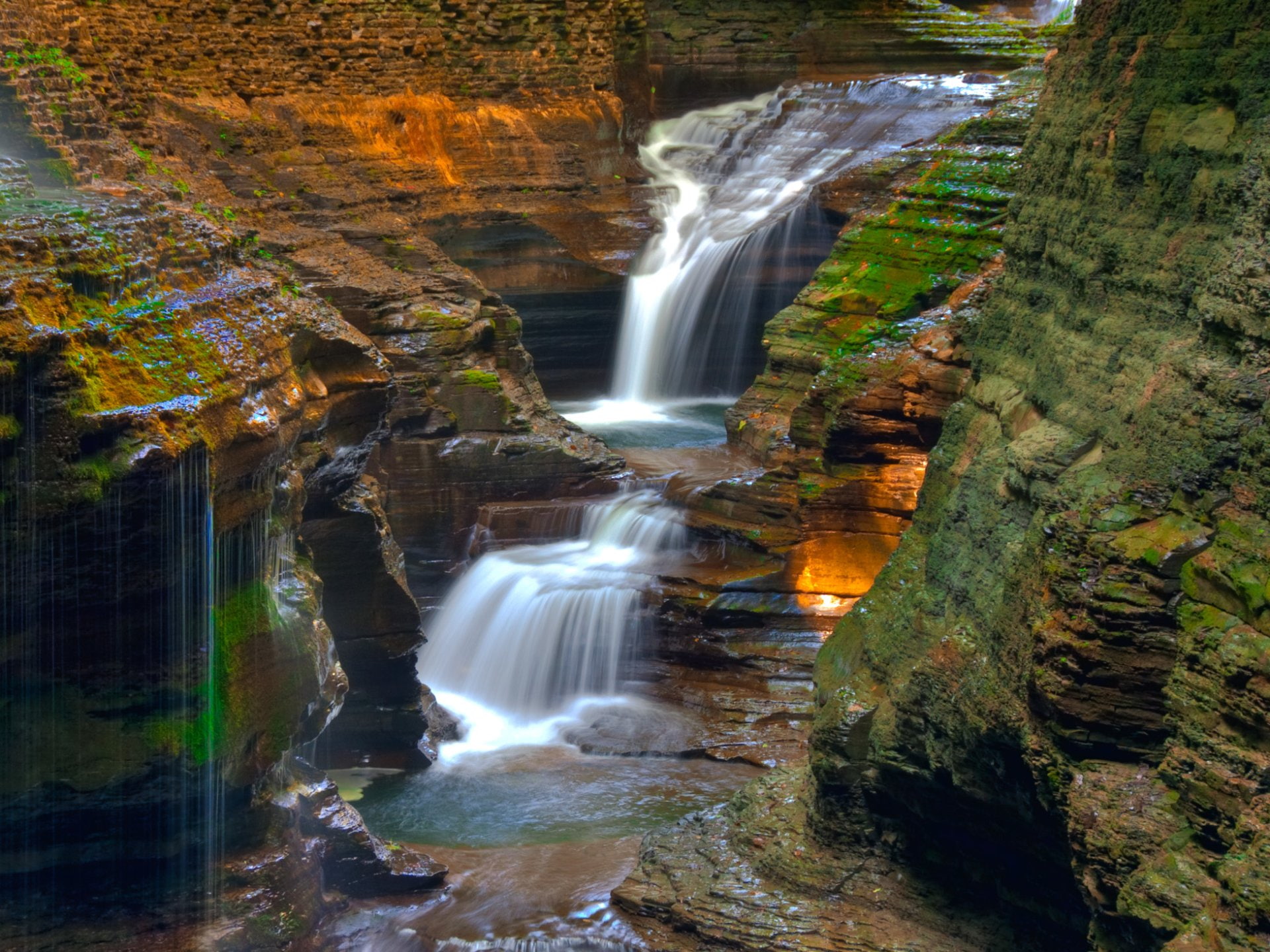 1080P, Waterfalls, Watkin Glens State Park, HD Wallpaper