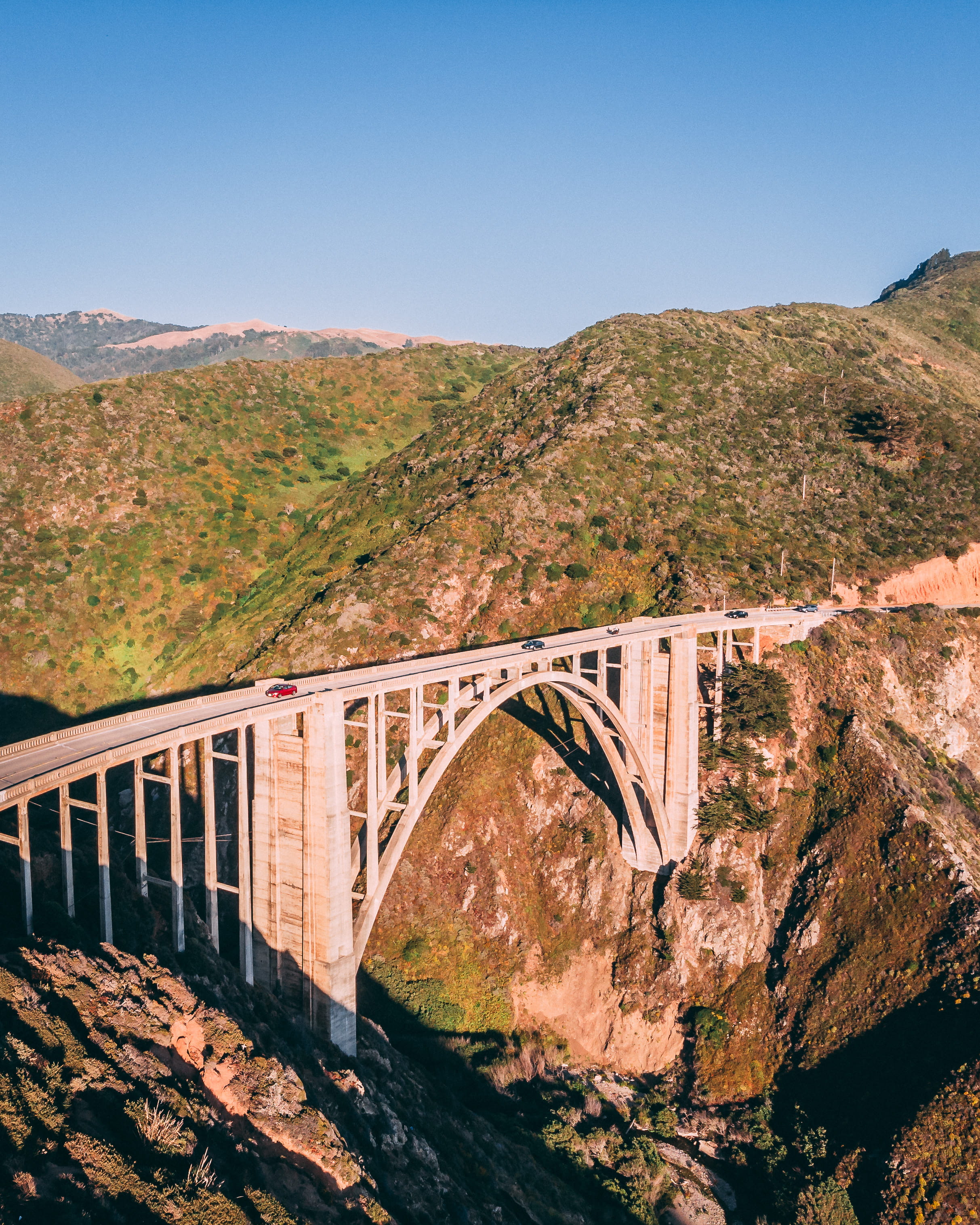 built structure, dam, travel, transportation, 2K, clear sky, sky, connection, scenics - nature, united states, mountain, day, monterey, bridge, no people, Phone HD Wallpaper