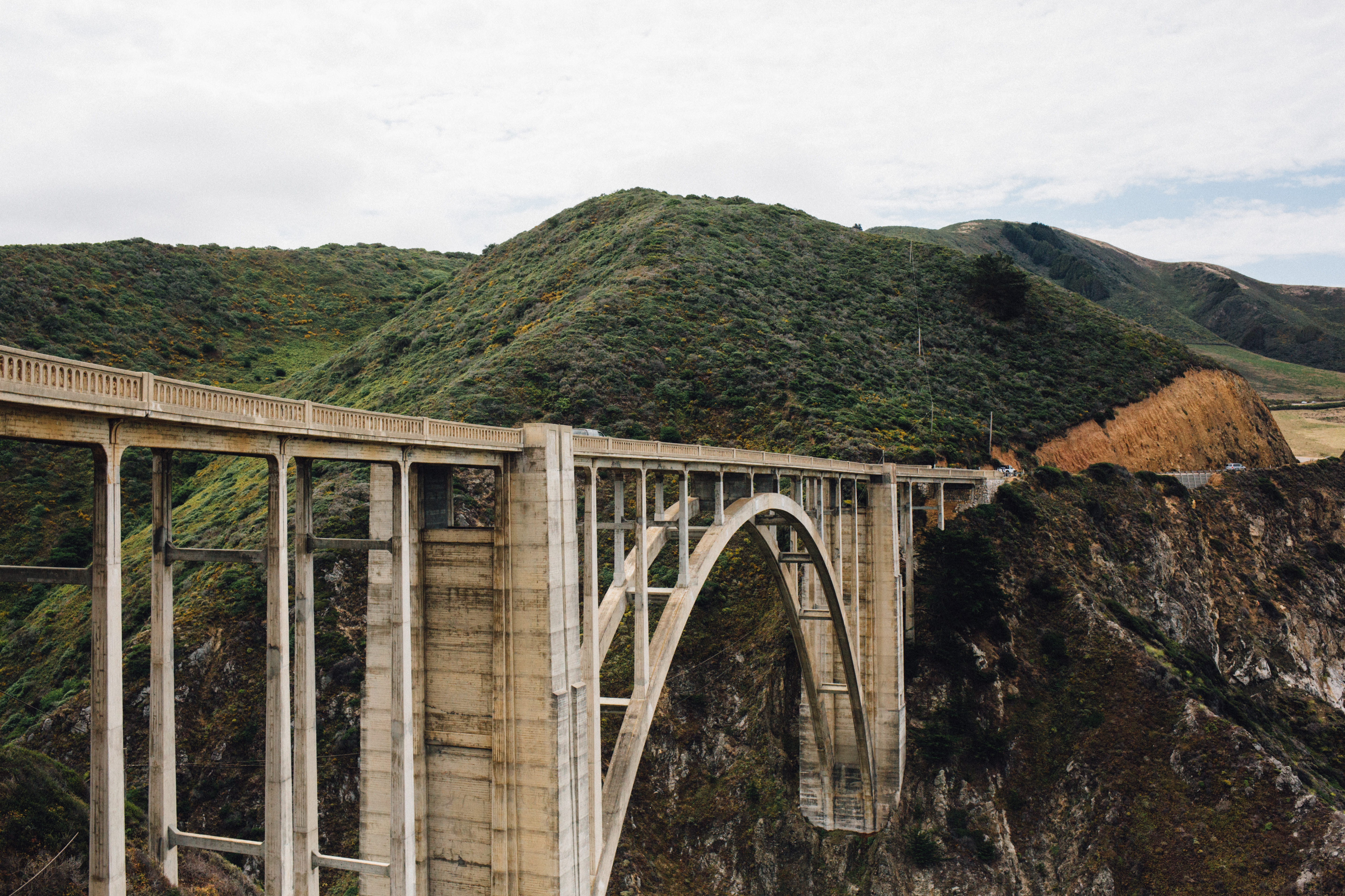 connection, bridge - man made structure, environment, non-urban scene, tree, tranquility, outdoors, bixby, bridge, 5K, plant, california, no people, transportation, HD Wallpaper