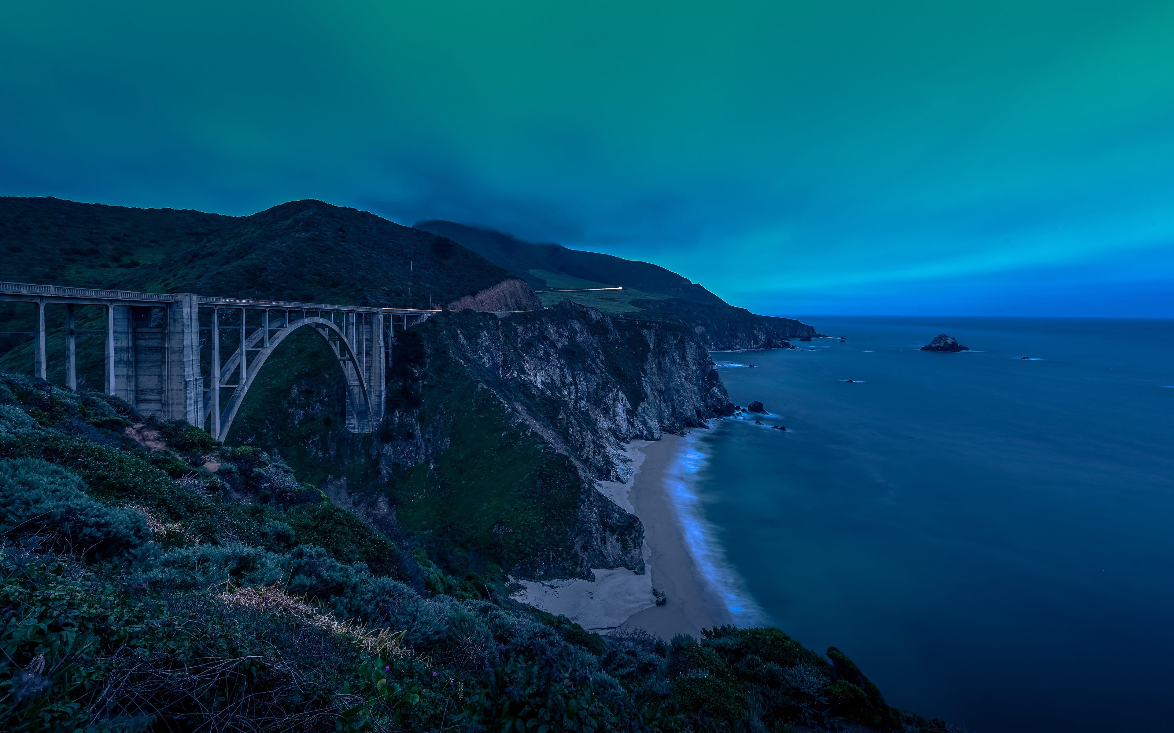 4K, Beach, Bridges, Bixby Creek Bridge, Coast, Bridge, Landscape, Sky, HD Wallpaper