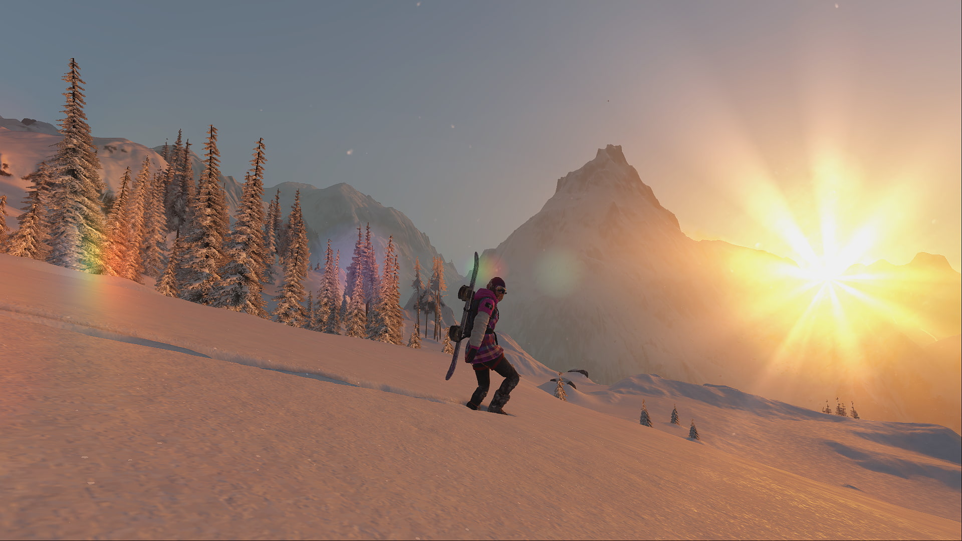 screen shot, sky, one person, men, lens flare, mountain, mountain range, winter, adventure, leisure activity, lifestyles, snow, full length, real people, HD Wallpaper