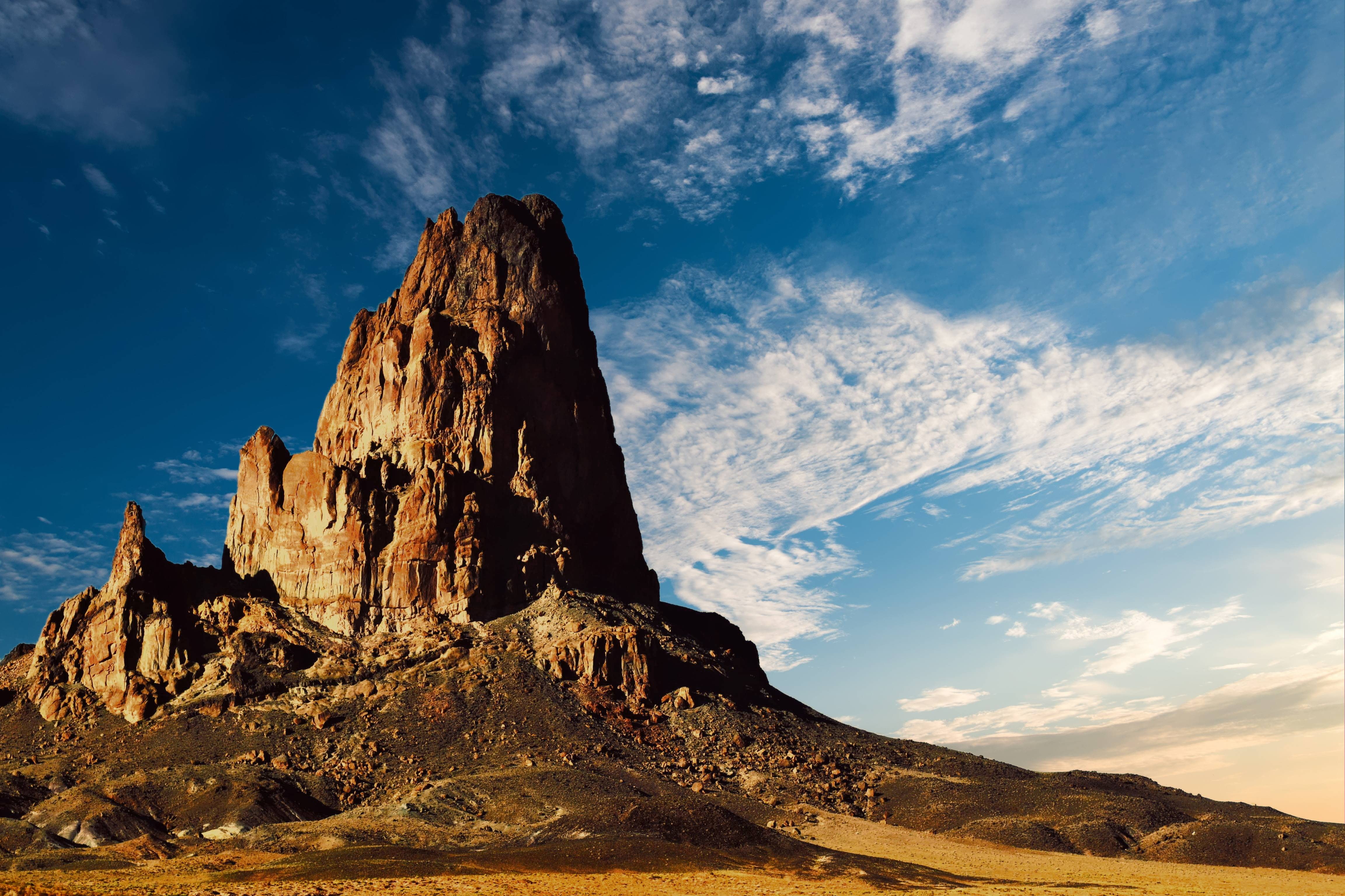 non-urban scene, arid climate, steep, formation, cloud - sky, tranquil scene, travel destinations, beauty in nature, geology, arizona, nature, remote, 4K, HD Wallpaper