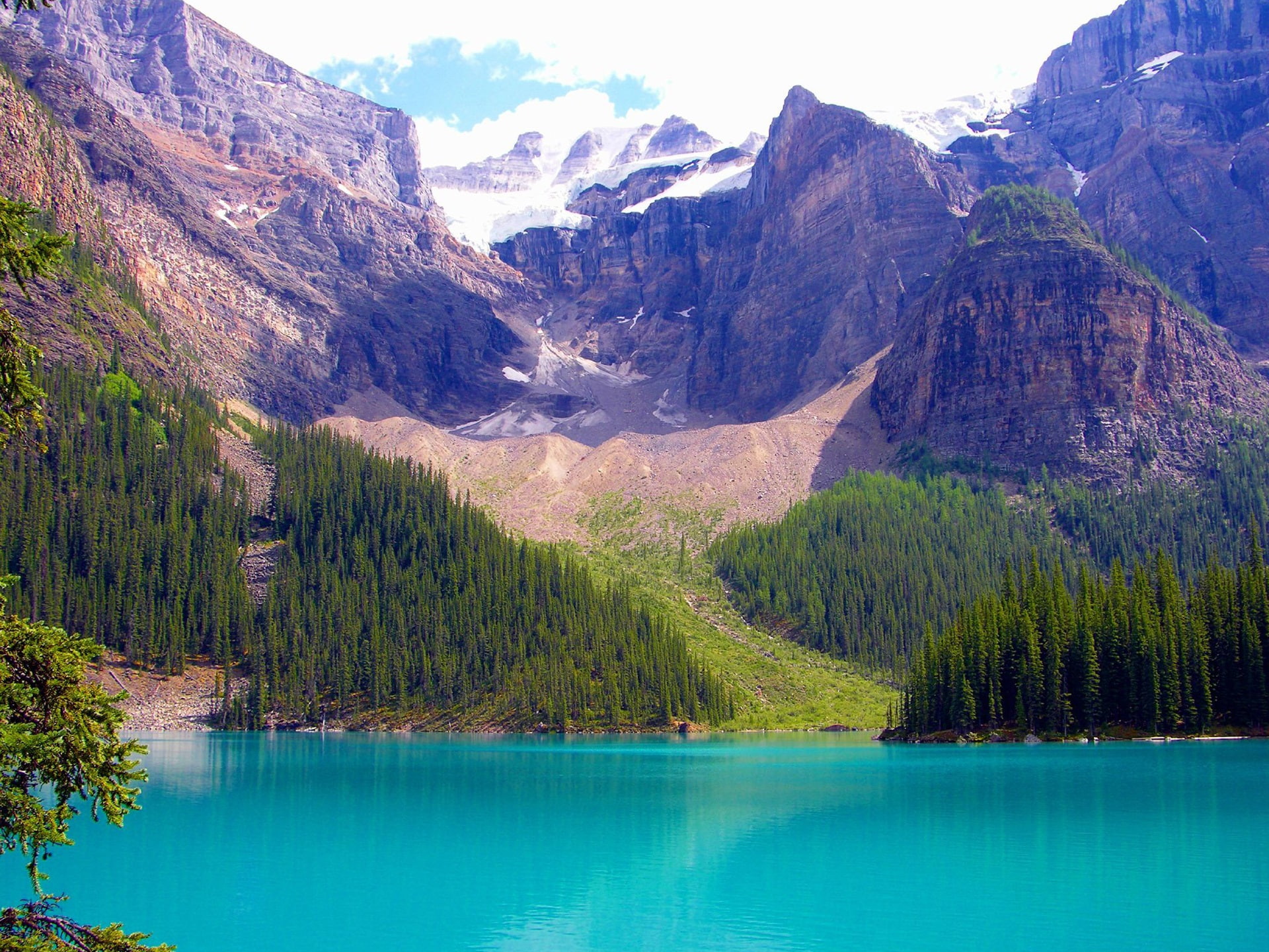 Banff, Park, Canada, Alberta, Lake, Mountains, National, 1080P, Trees, HD Wallpaper