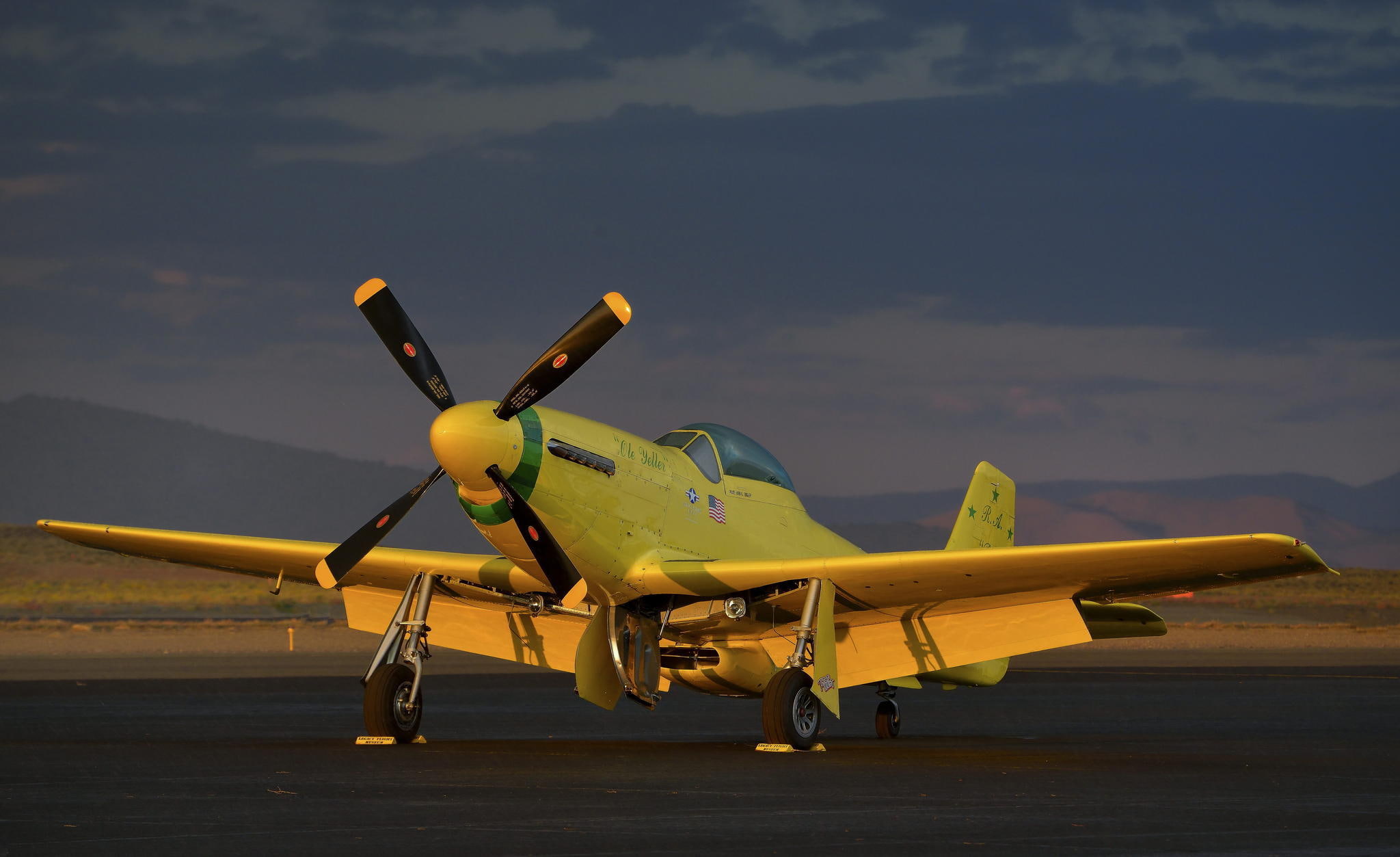the plane, yellow, 1080P, Ole Yeller, warbird, fighter, mustang, WWII, P-51, HD Wallpaper