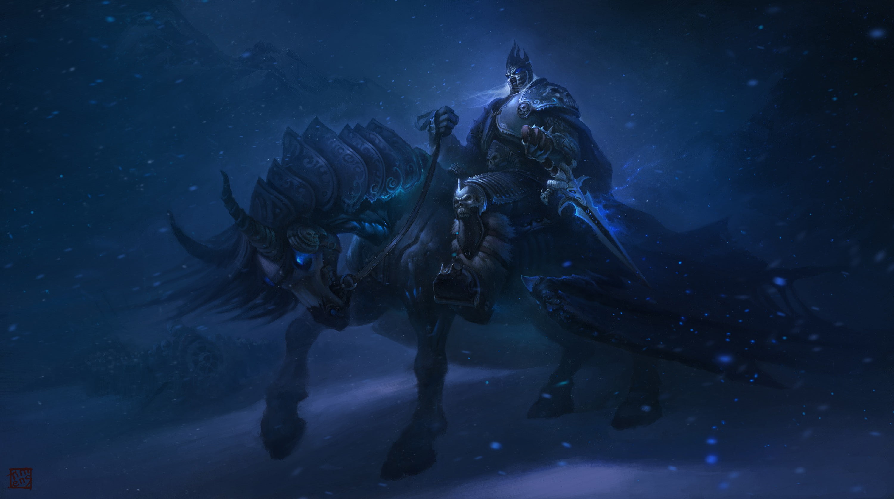 horse, Arthas, 2K, World of Warcraft, HD Wallpaper