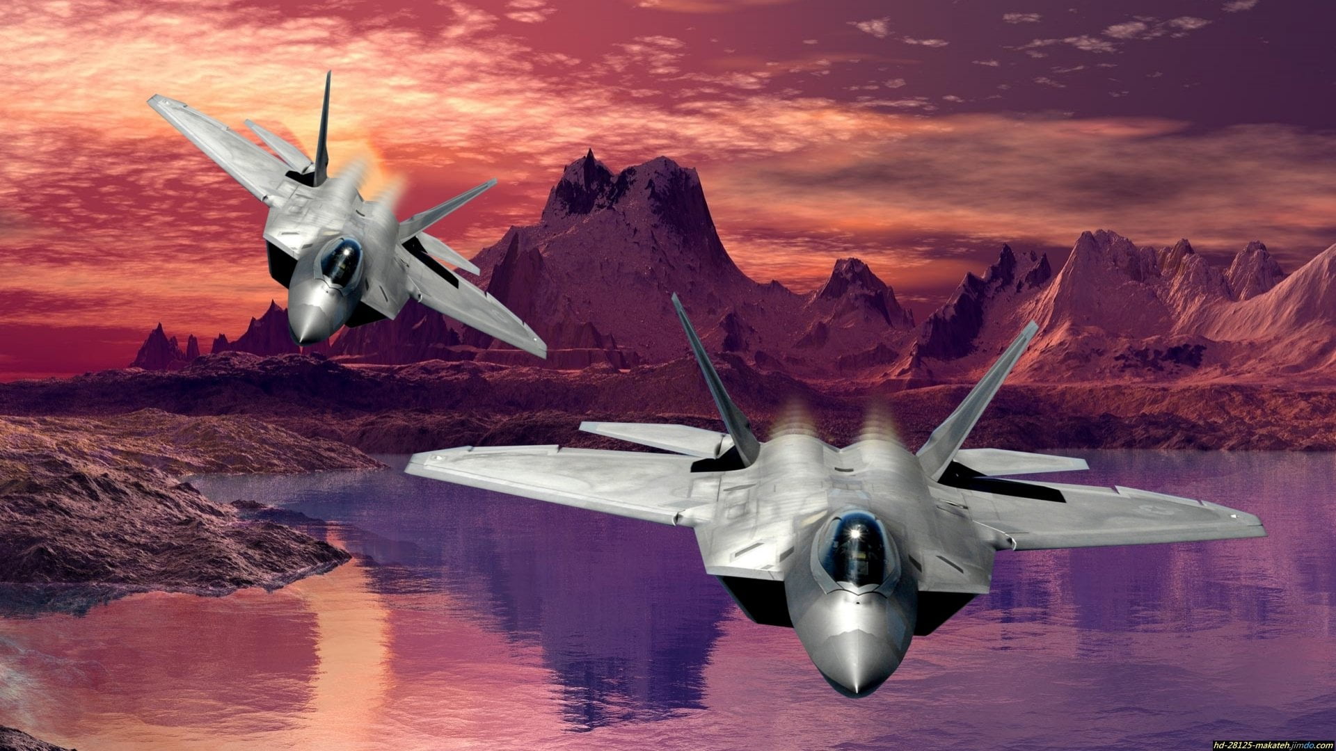 no people, transportation, cloud - sky, scenics - nature, mountain, 1080P, Lockheed Martin F-22 Raptor, Jet Fighters, nature, mountain range, airplane, HD Wallpaper
