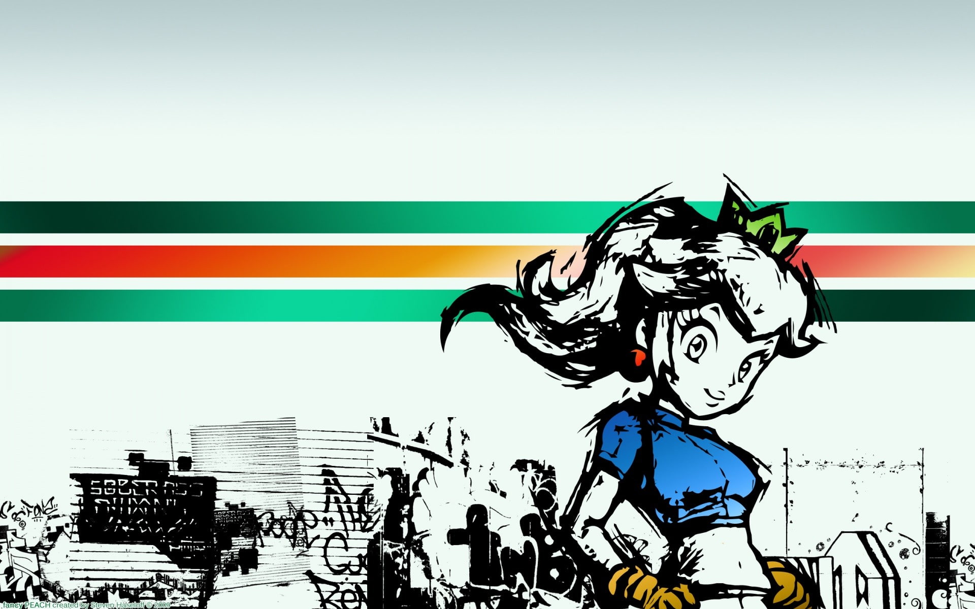 Princess Peach, video games, artwork, 1080P, Super Mario Bros., HD Wallpaper