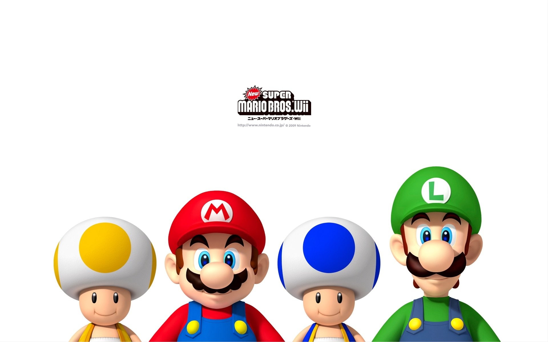 New Super Mario Bros. Wii, Luigi, Toad (Mario), 1080P, Mario, HD Wallpaper