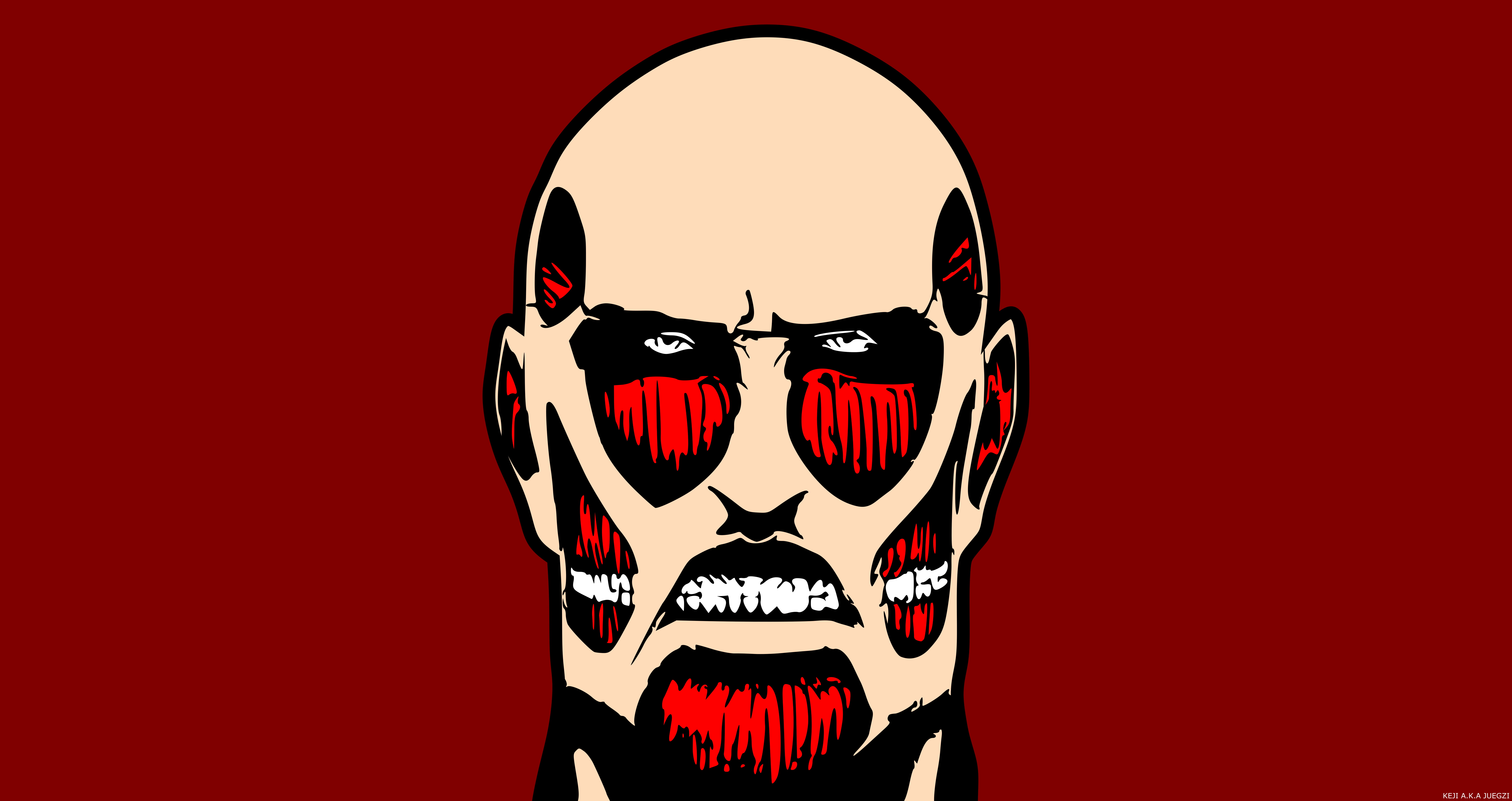 Minimalist, Colossal Titan, Anime, Face, 8K, Attack On Titan, HD Wallpaper