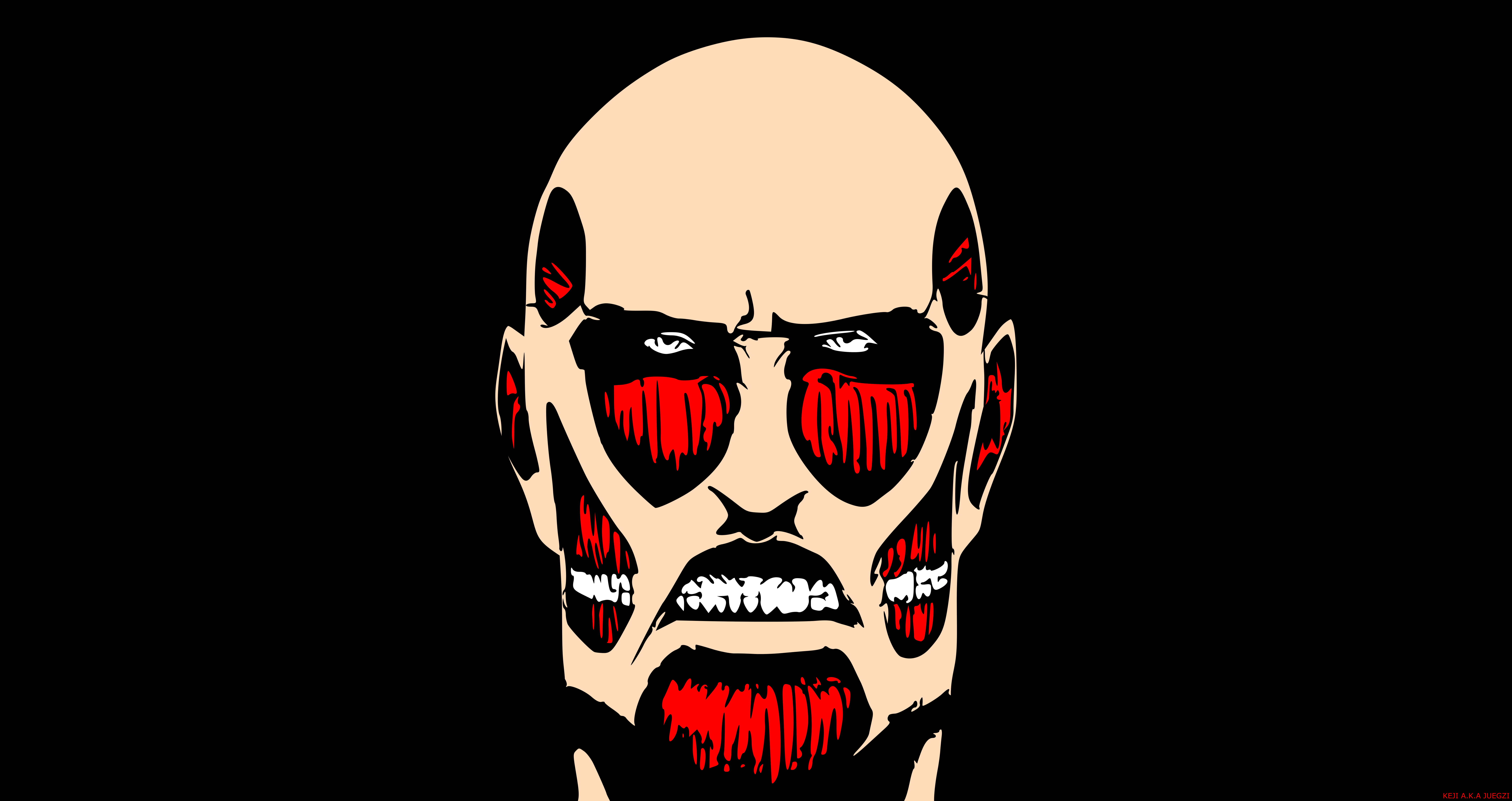 8K, Colossal Titan, Attack On Titan, Minimalist, Anime, Face, HD Wallpaper