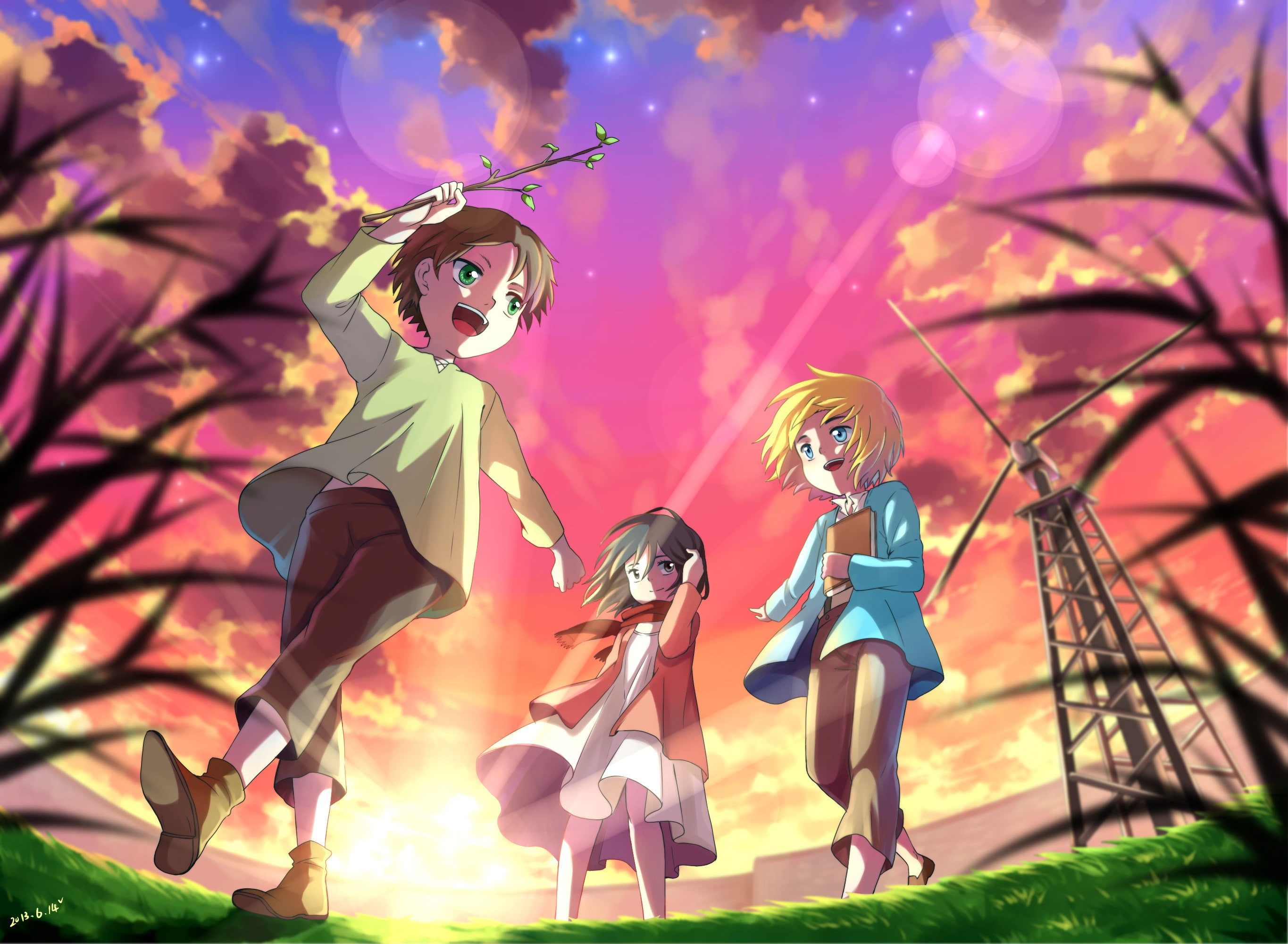 anime, jaeger, eren, 2K, shingeki, armin, girls, mikasa, arlert, ackerman, kyojin, HD Wallpaper