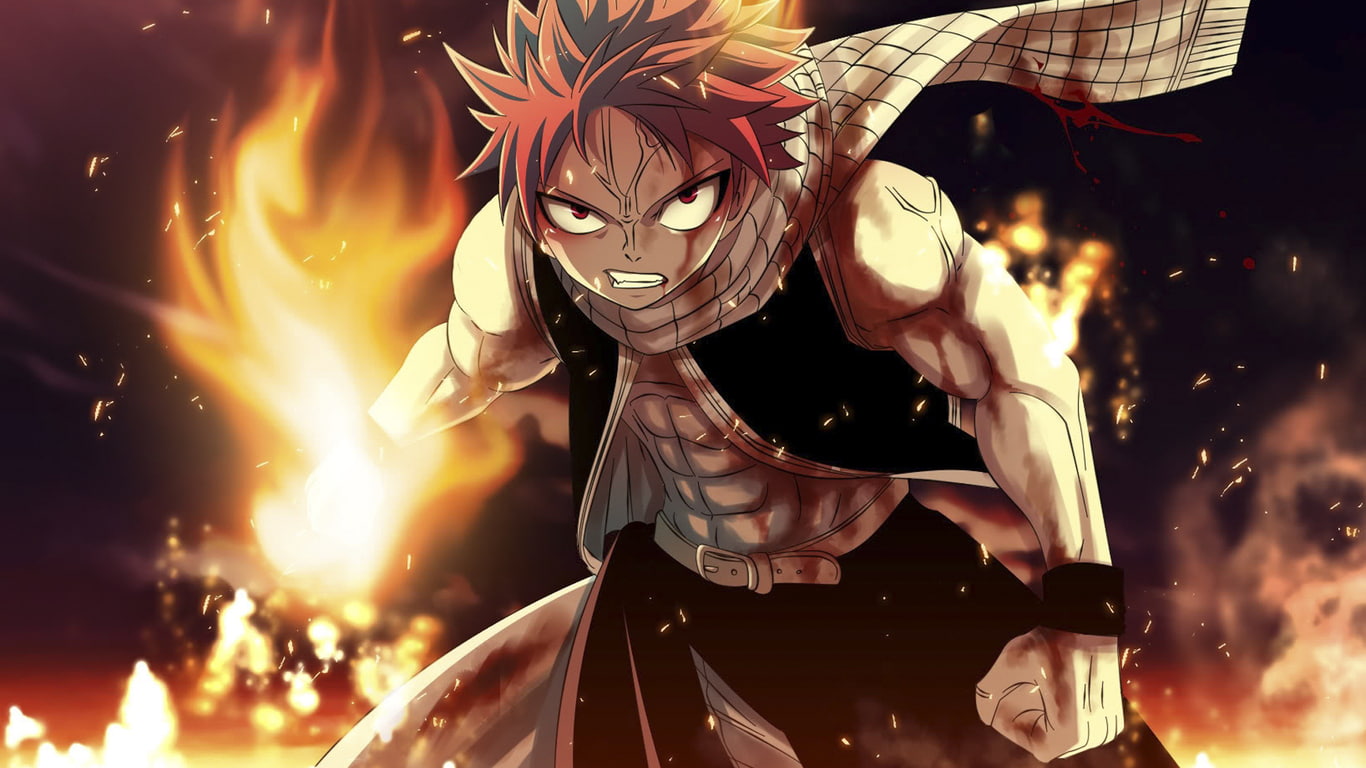 cartoon/comic, tail, fairy, dragneel, hd, natsu, 720P, anime, HD Wallpaper