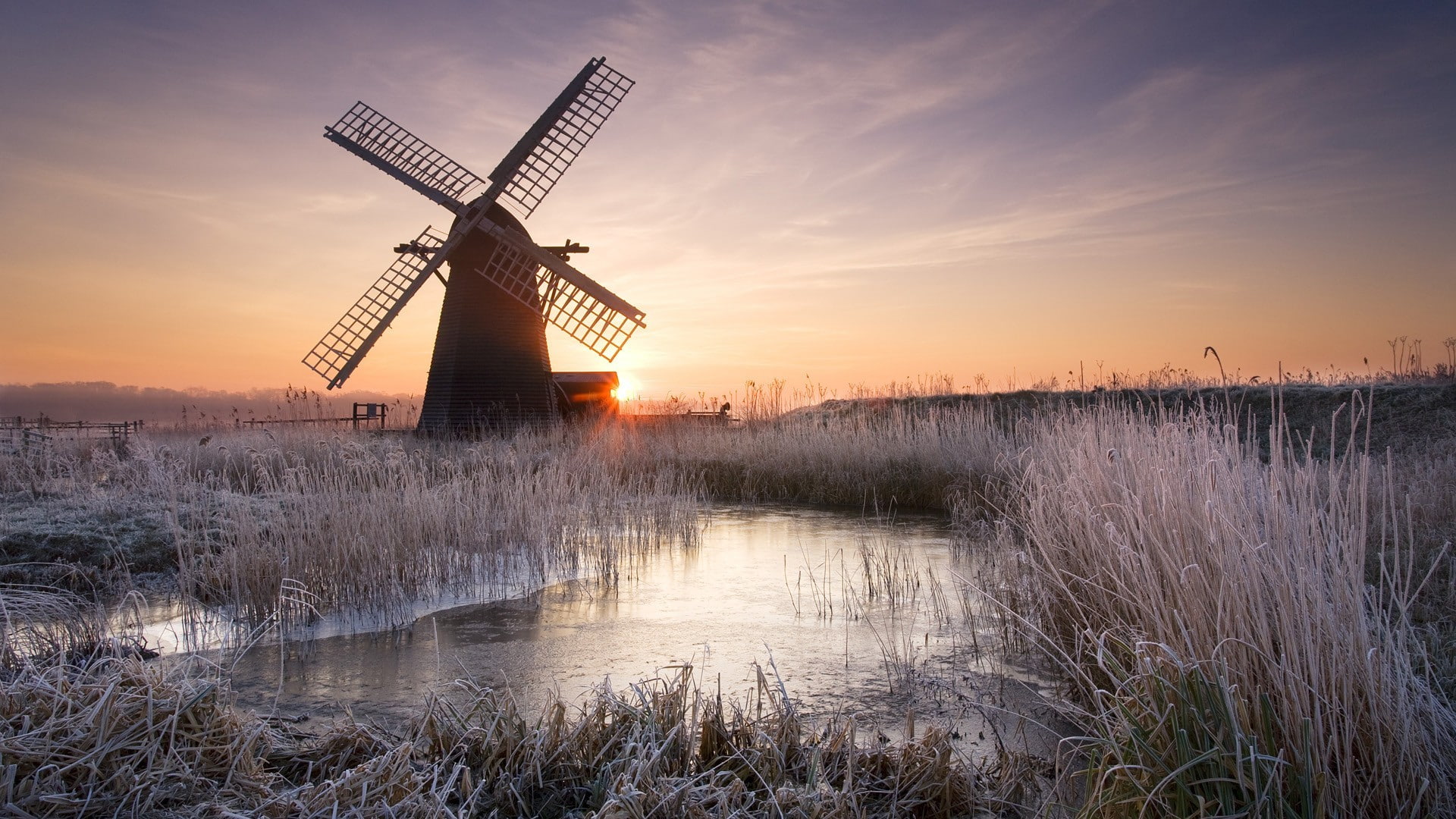 environment, sunset, fuel and power generation, nature, wind power, Netherlands, renewable energy, water, environmental conservation, 1080P, beauty in nature, HD Wallpaper