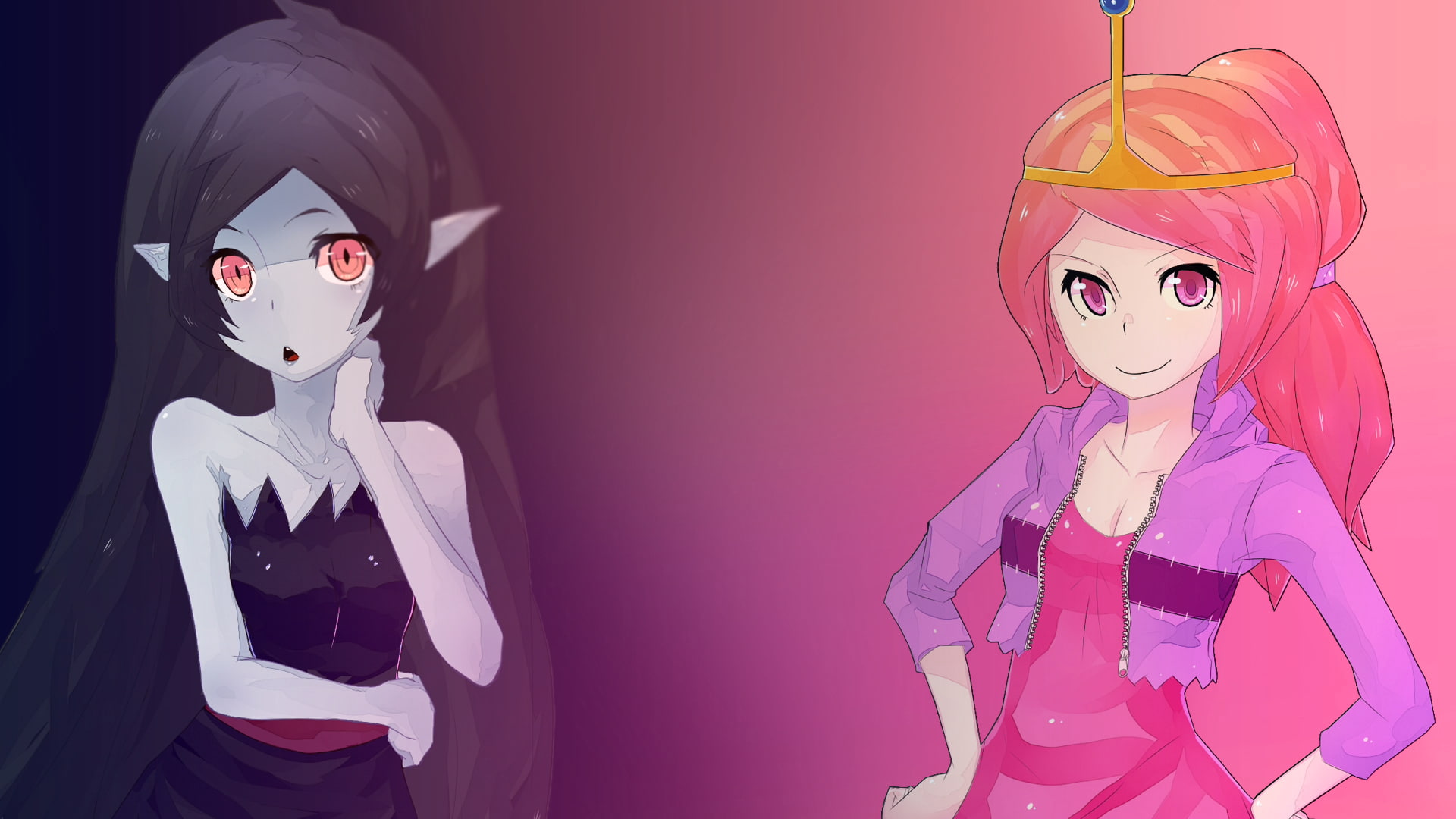 Princess Bubblegum, Marceline the vampire queen, 1080P, Adventure Time, HD Wallpaper