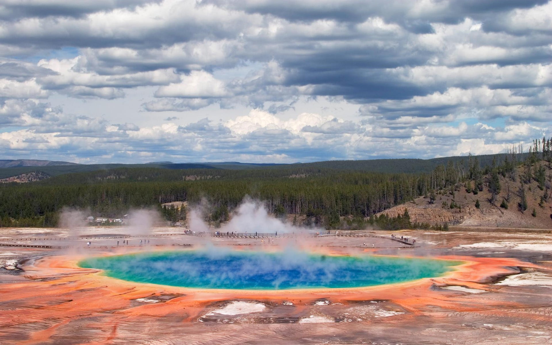 geyser, outdoors, volcanic crater, near, physical geography, brown, no people, geology, painting, tranquility, hot spring, body, non-urban scene, beauty in nature, HD Wallpaper