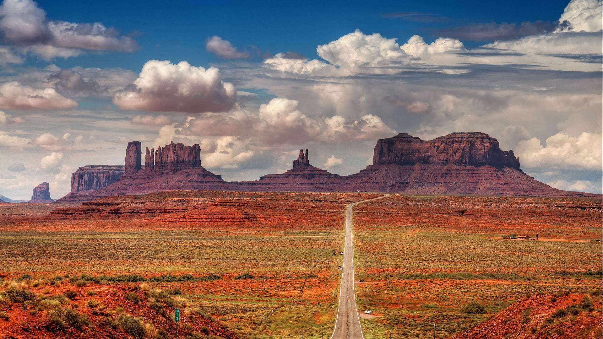 Monument Valley, desert, 1080P, clouds, rock formation, landscape, HD Wallpaper