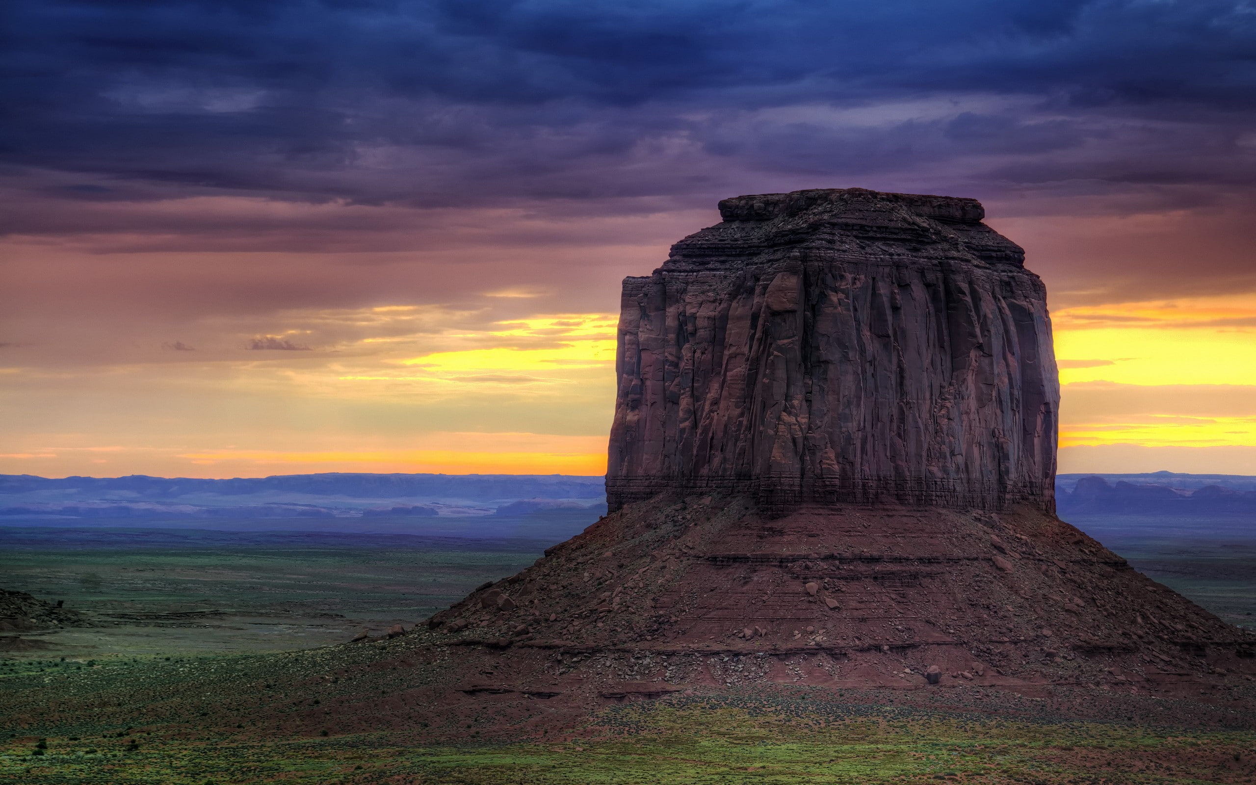 Utah, USA, rock formation, nature, mountains, landscape, 2K, Monument Valley, HD Wallpaper