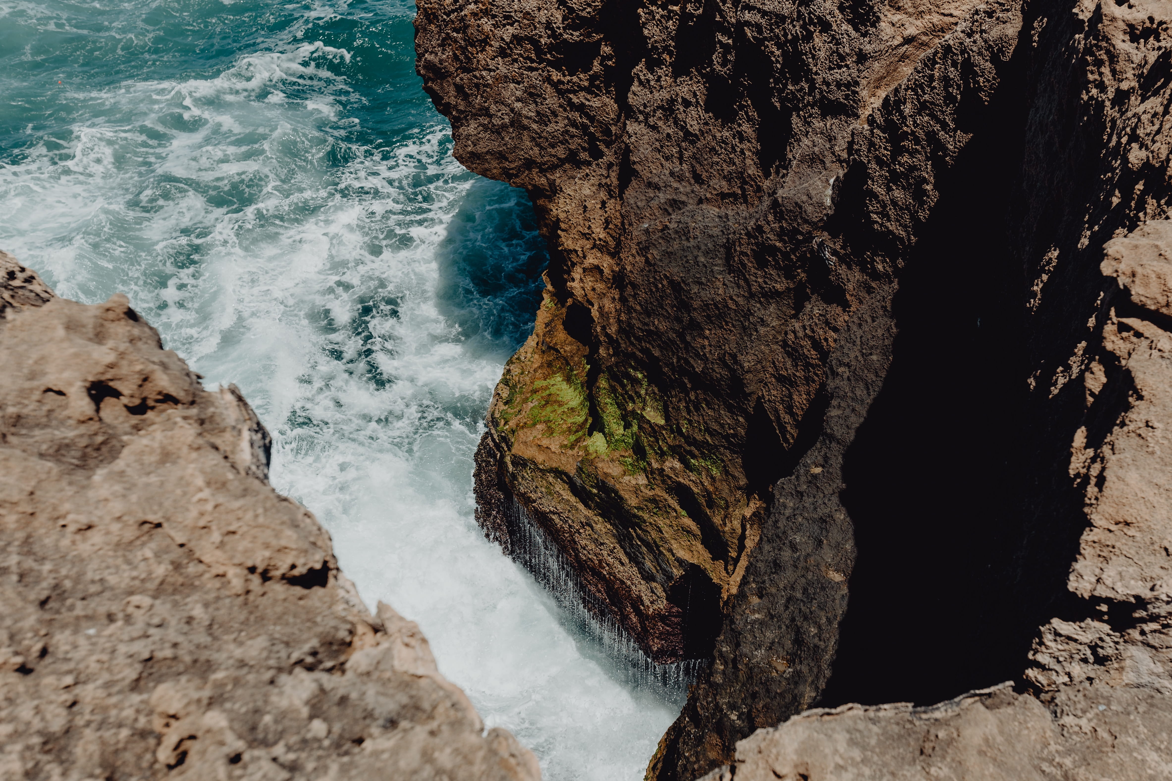 algarve, portugal, outdoors, coast, wave, praia da amoreira, water, travel, amoreira, nature, scenics - nature, summer, aljezur, day, rock formation, power in nature, HD Wallpaper