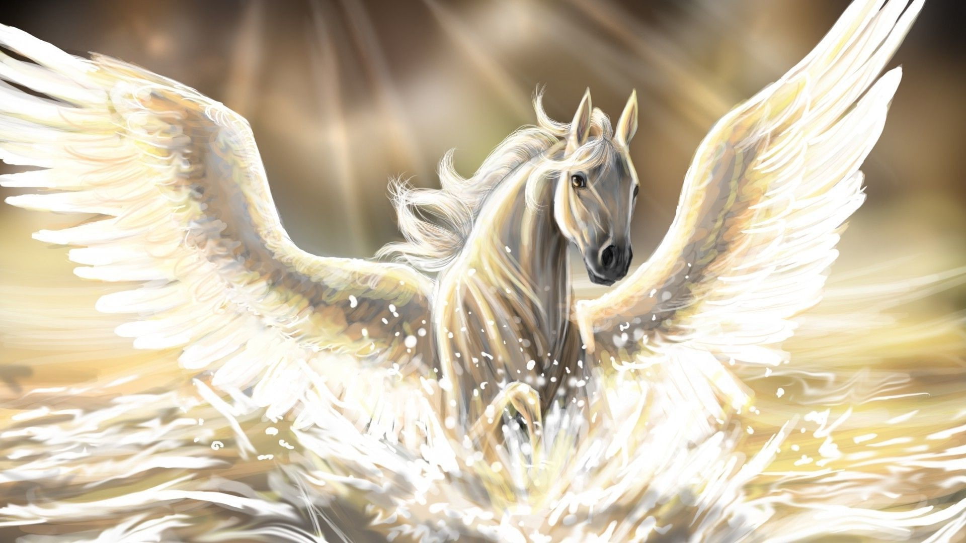 1080P, digital art, 4K, 1920x1080, pegasus, HD Wallpaper