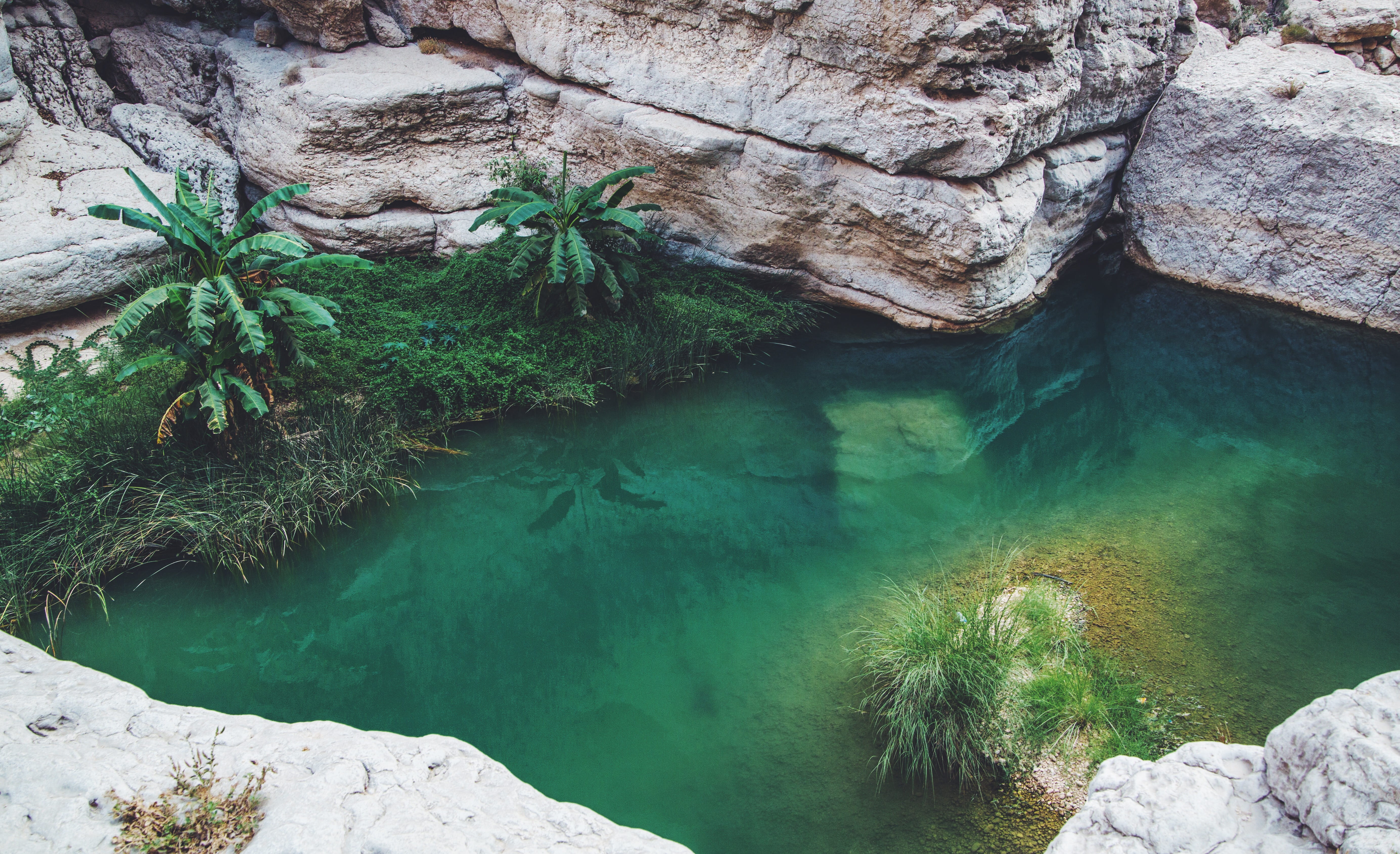 solid, lake, tranquil scene, rock, water, rock - object, nature, tranquility, rock formation, non-urban scene, tree, outdoors, turquoise colored, plant, HD Wallpaper