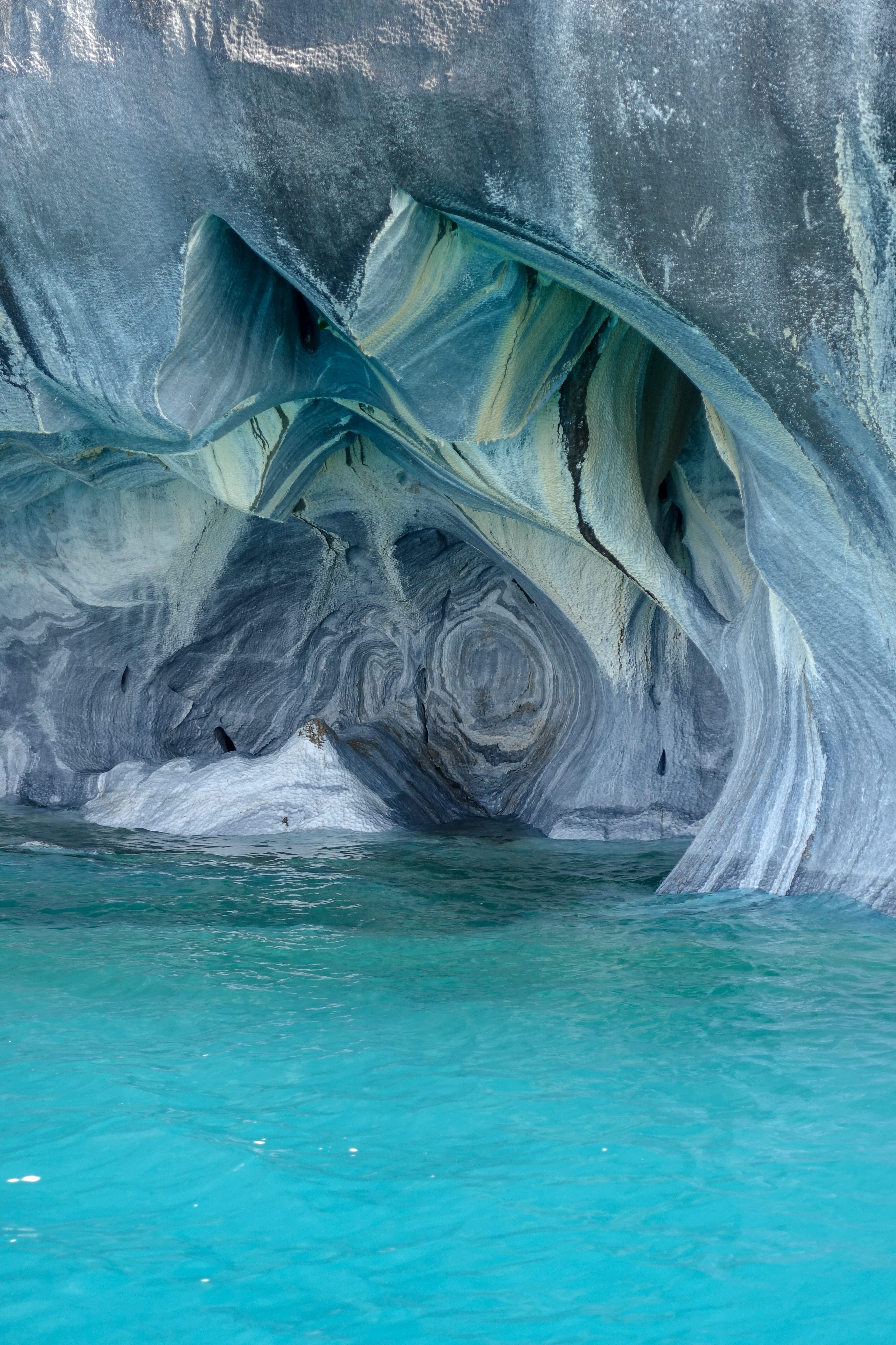 4K, frozen, patterns, landscape, blue, turquoise colored, water, tranquil scene, ice, yellow, south america, no people, cold temperature, abstract, patagonia, Phone HD Wallpaper