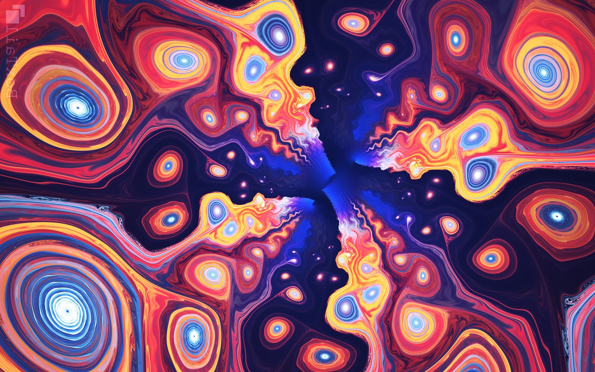 animal, no people, full frame, multi colored, creativity, inspiration, abstract, pattern, blue, psychedelic, indoors, abstract fractal spiral colorful psychedelic, HD Wallpaper