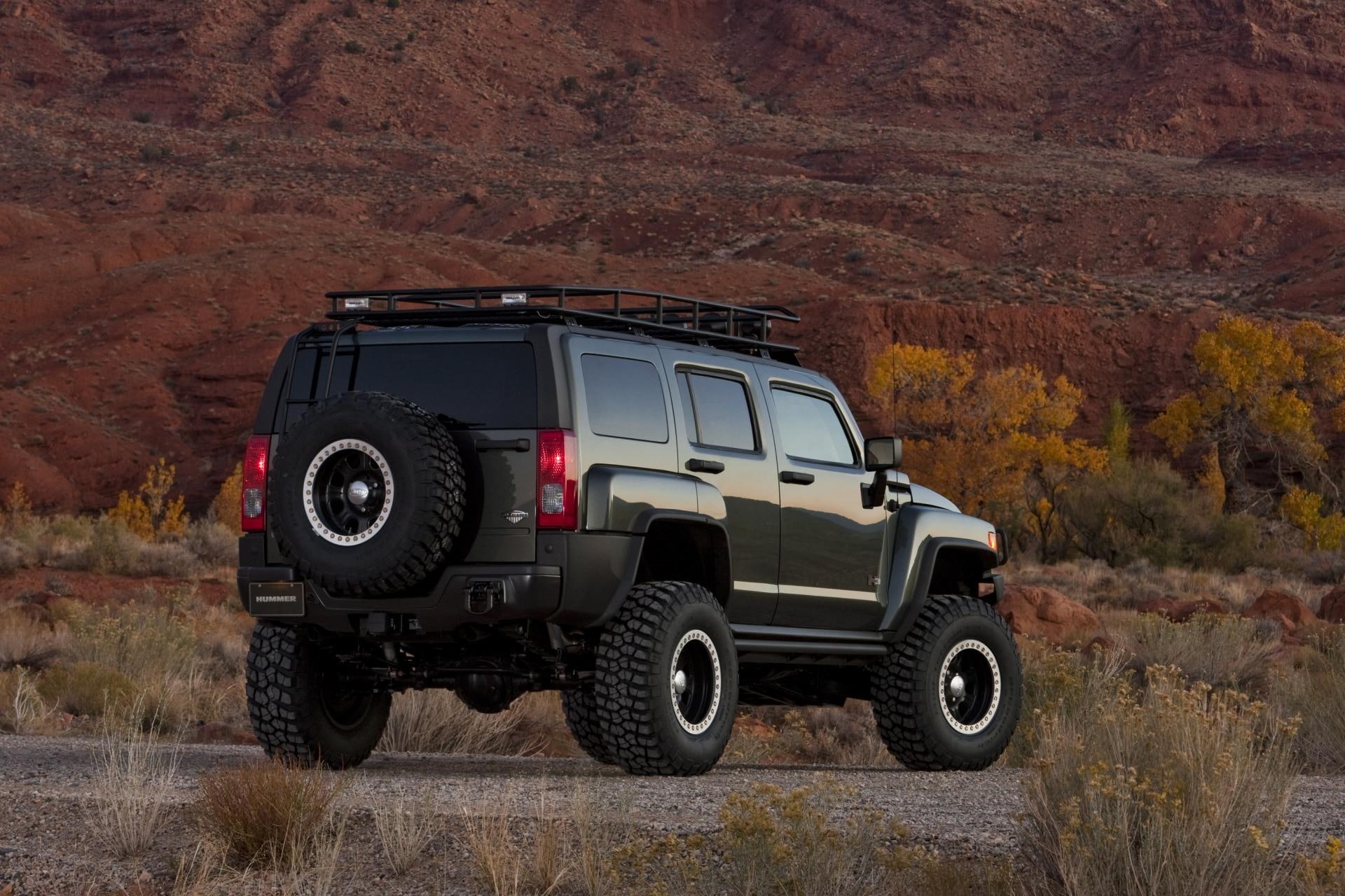 stationary, day, transportation, change, no people, h, travel, field, land, scenics - nature, tree, motor vehicle, 1080P, car, nature, hummer, land vehicle, HD Wallpaper