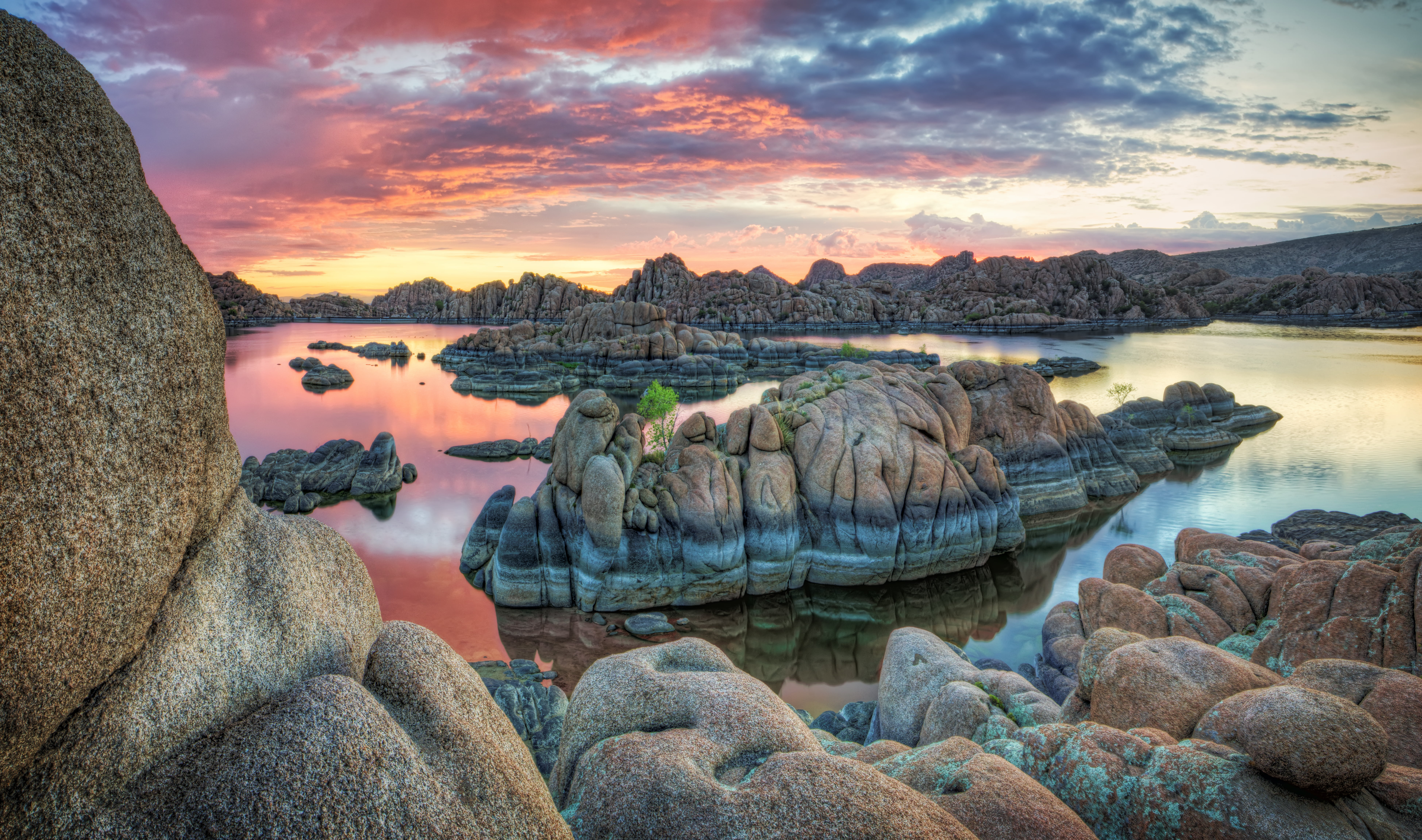 red  sky, Wilson  michael, water, landscape, explore, clouds, Watson  Lake, nature, Photography, rock formation, rock, panorama  Elite, reflection, body of water, HD Wallpaper