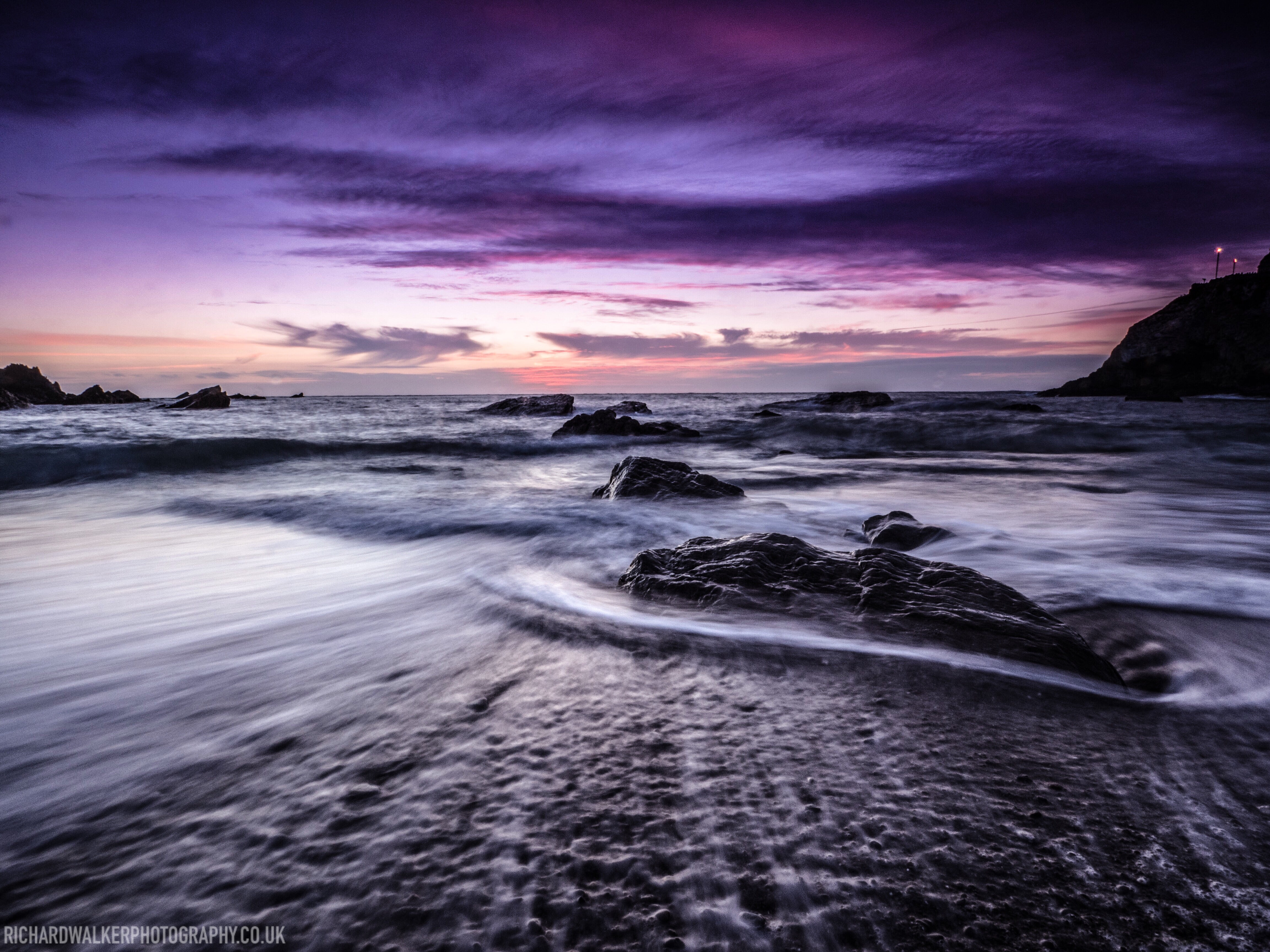 dusk, outdoors, rock formation, wave, time, ocean, black rock, Rocks, night time, sunset, water, landscape photography, seascape, rock - Object, formation, HD Wallpaper