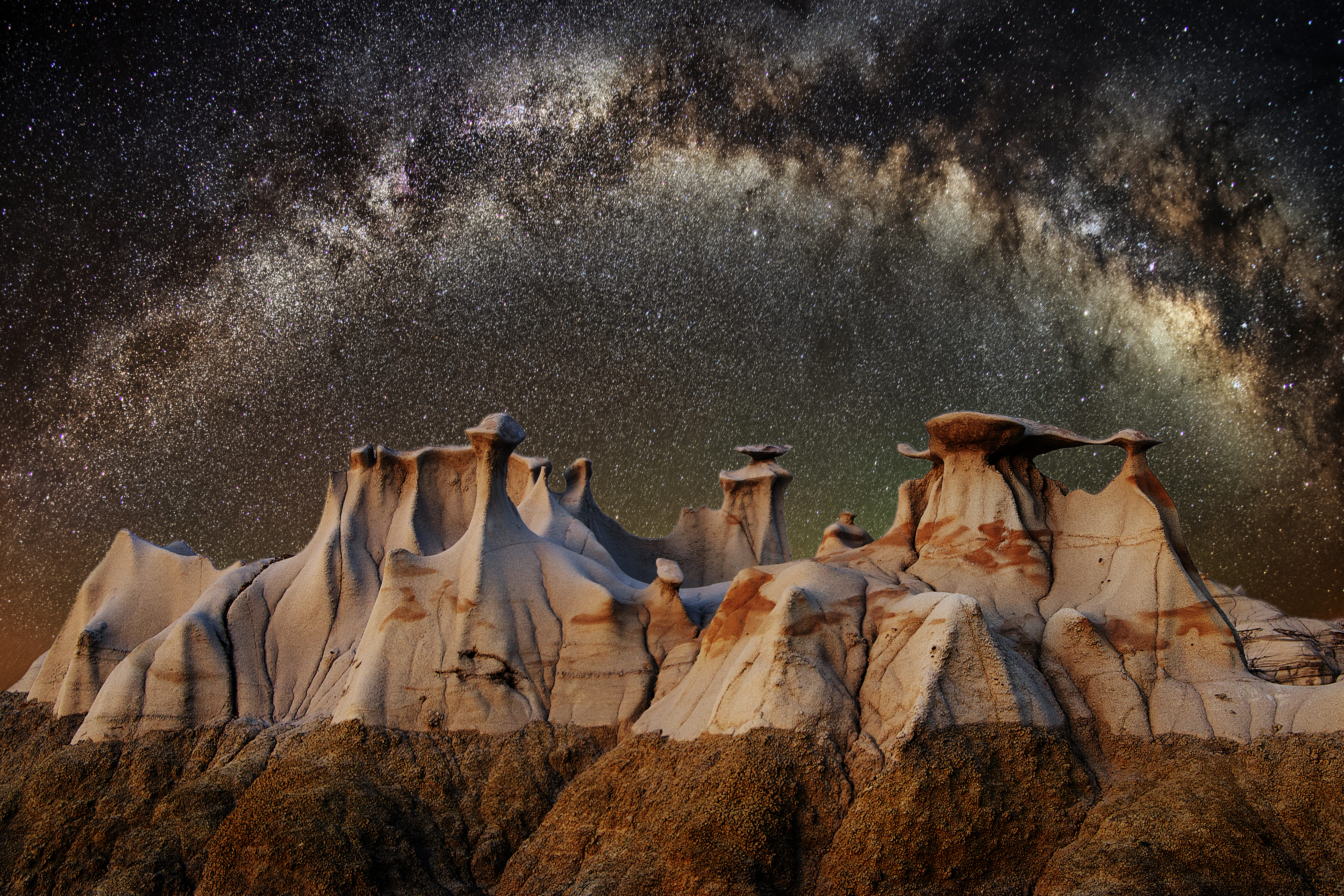 digital composite, field, animal wildlife, night, domestic, brown, mountain, vertebrate, livestock, star, sky, pets, gray, night photography, outdoors, HD Wallpaper
