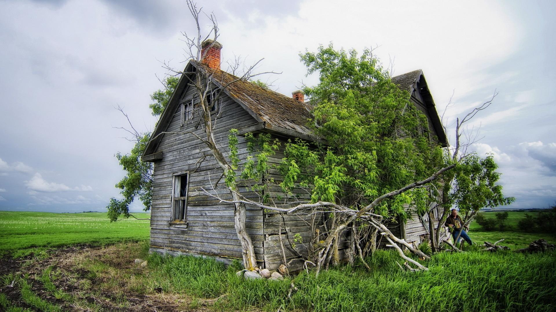 old, house, rotting homesteads, nature, rural places, 1080P, timber, nature and landscapes, countryside, timber houses, HD Wallpaper
