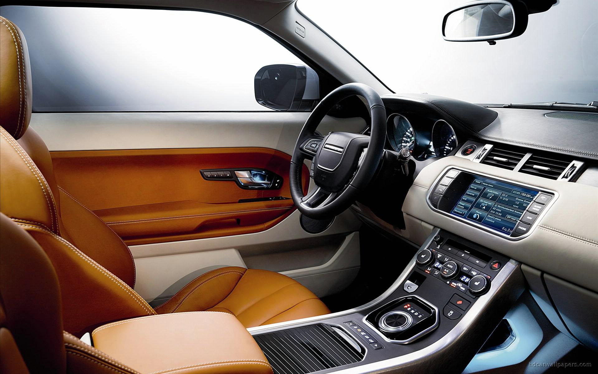 car, steering, rover, range, 1080P, black, 2011, land rover, interior, evoque, cars, wheel, HD Wallpaper