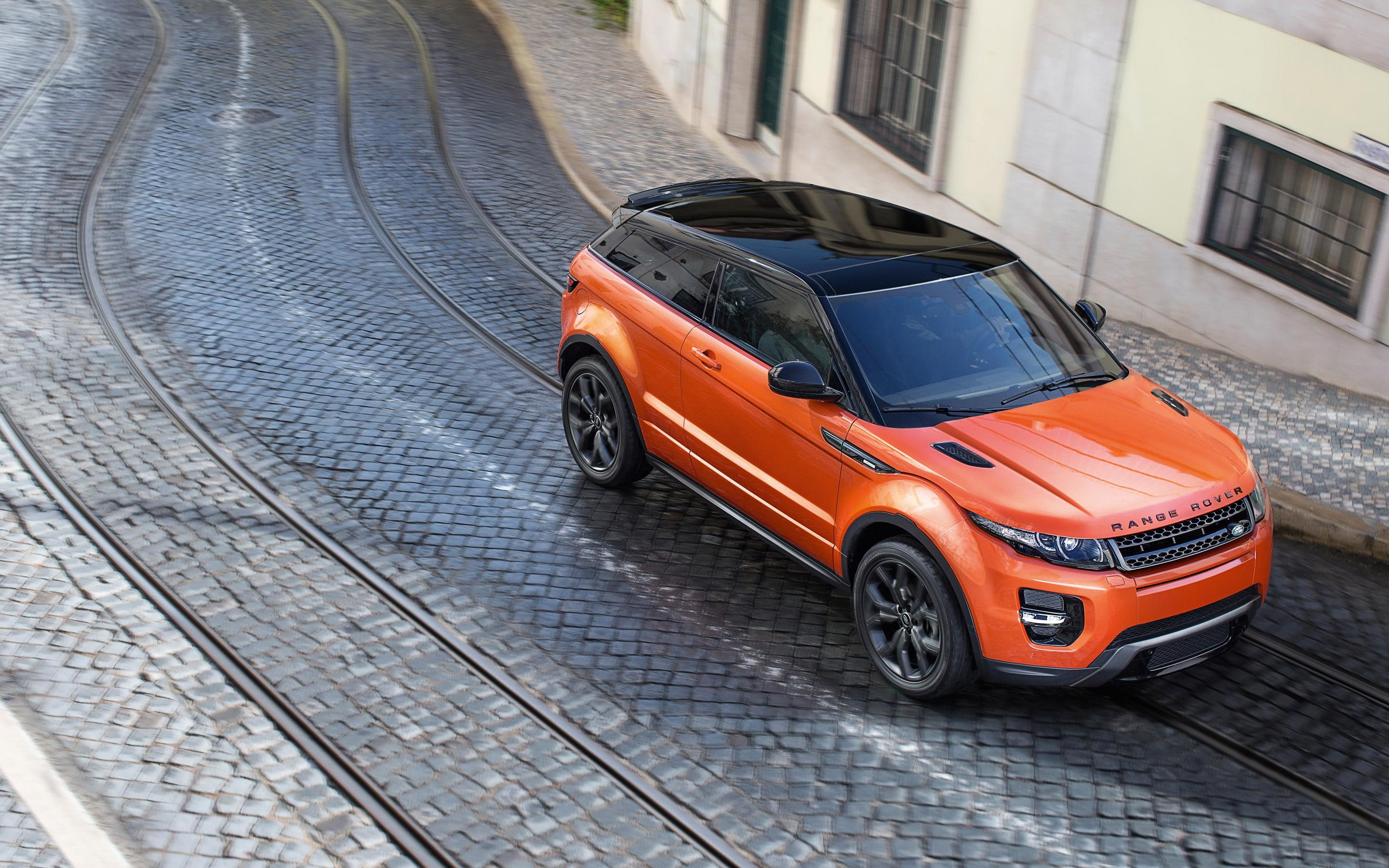 suv, 2014, orange, land rover, cars, rover, evoque, autobiography, range, 2K, HD Wallpaper