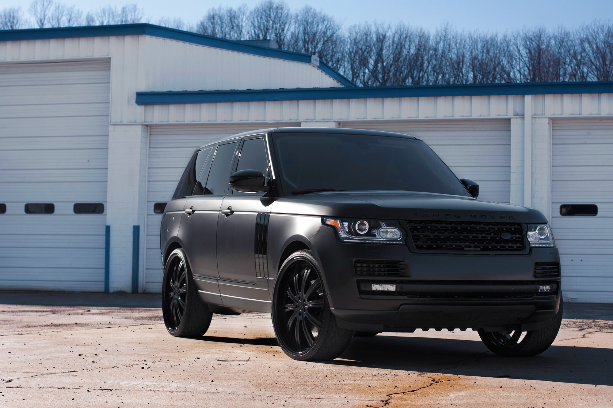 shadow, black matte, tinted, land Rover, matte black, range Rover, the front, 1080P, HD Wallpaper