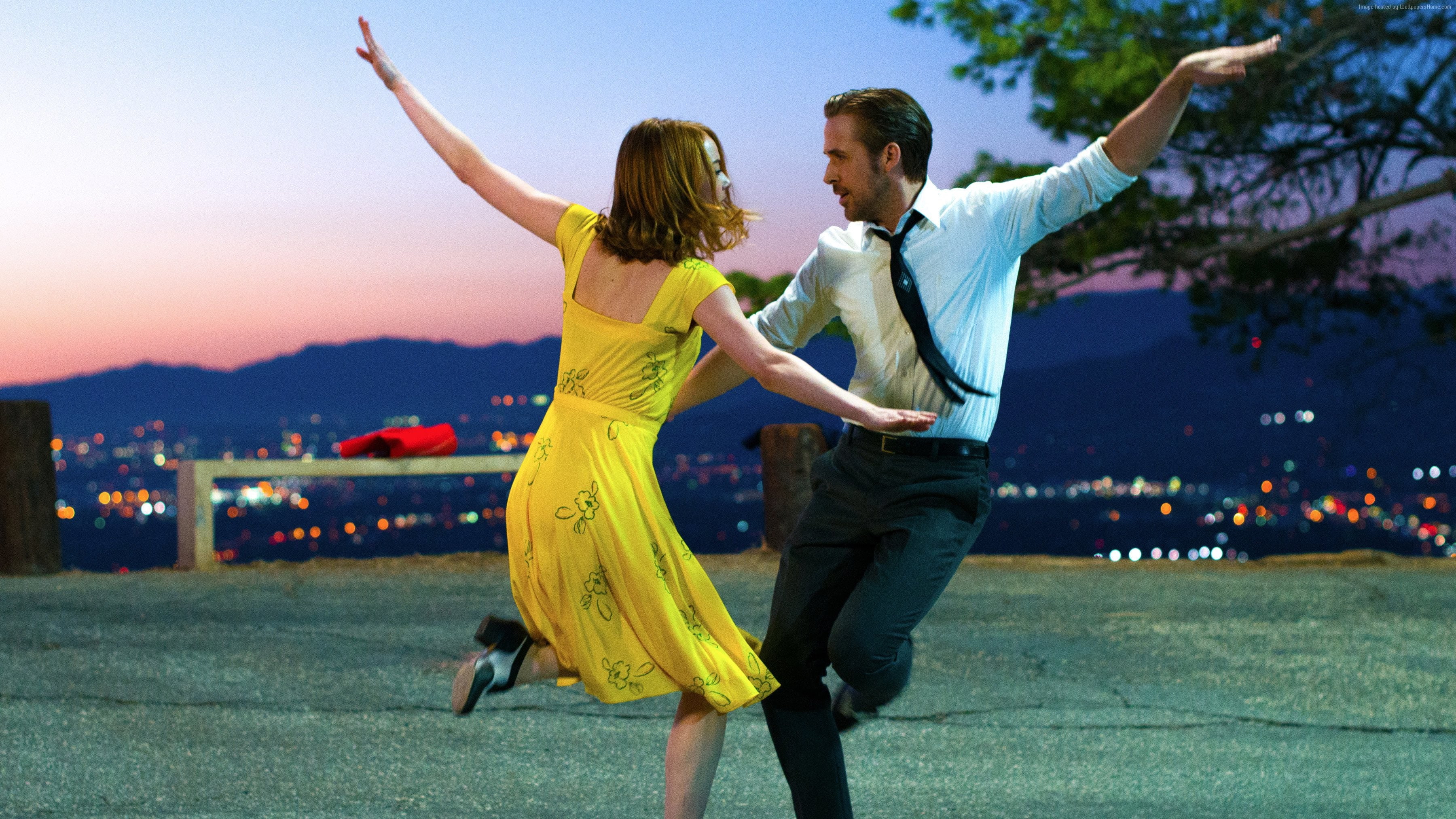 Ryan Gosling, La La Land, Emma Stone, 2K, HD Wallpaper
