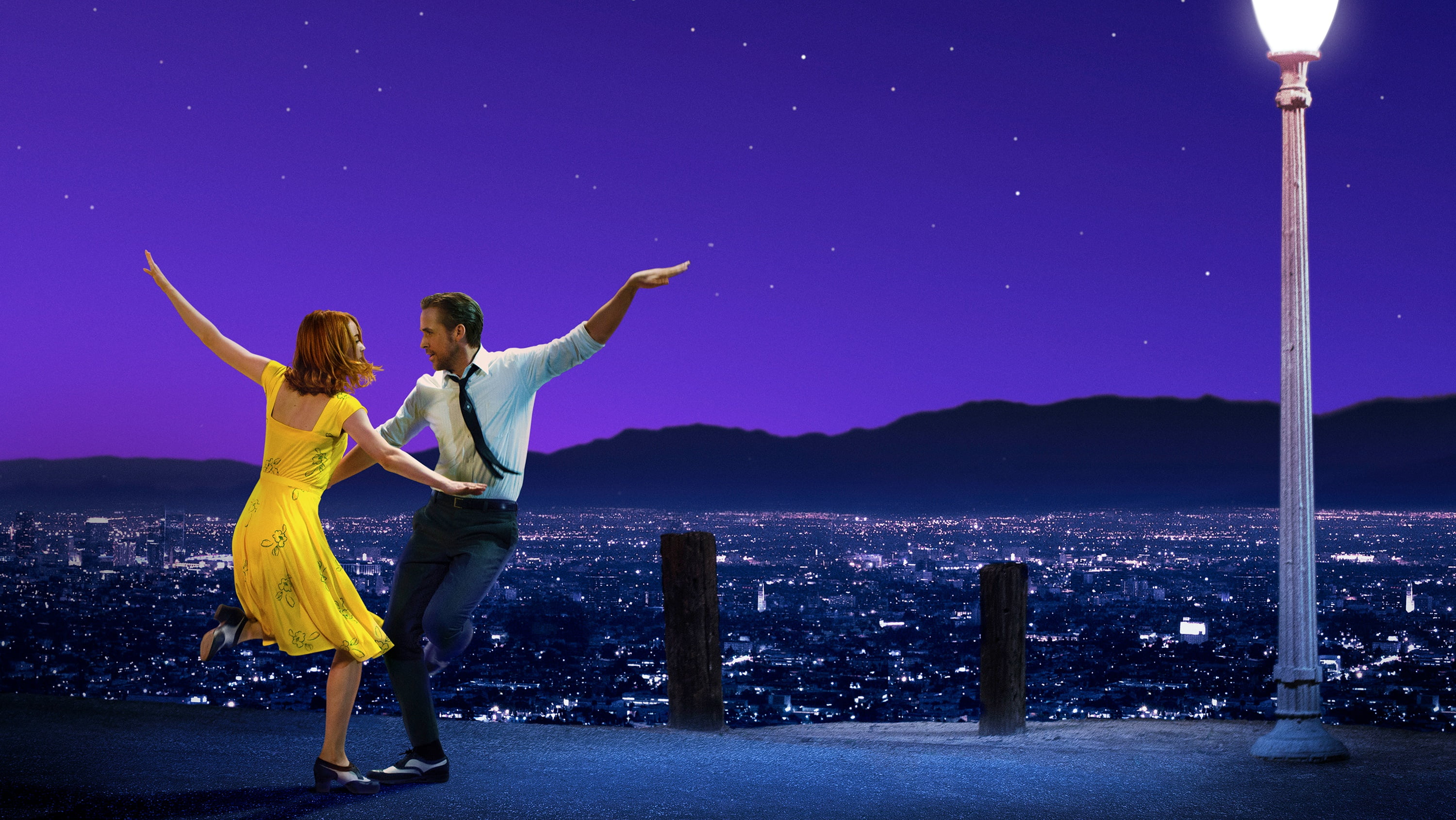 2K, dance, people, two people, leisure activity, Ryan Gosling, pair, panorama, standing, dress, poster, emotion, guy, La-La Land, positive emotion, dancing, HD Wallpaper