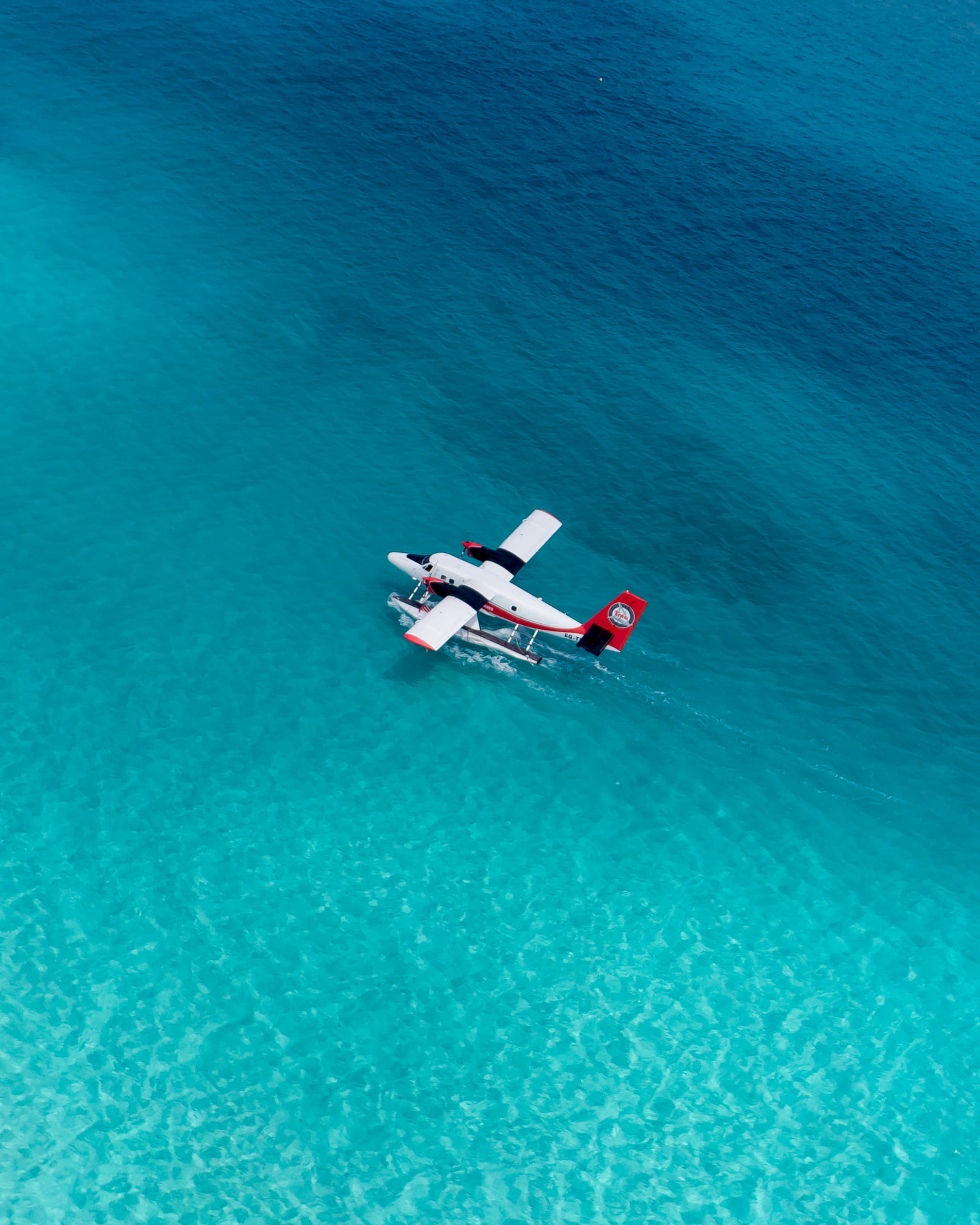 flight, nautical vessel, high angle view, leisure activities, vehicle, adventure, water, seaplane, flying, airliner, maldives, wake - water, nature, scenery, Phone HD Wallpaper