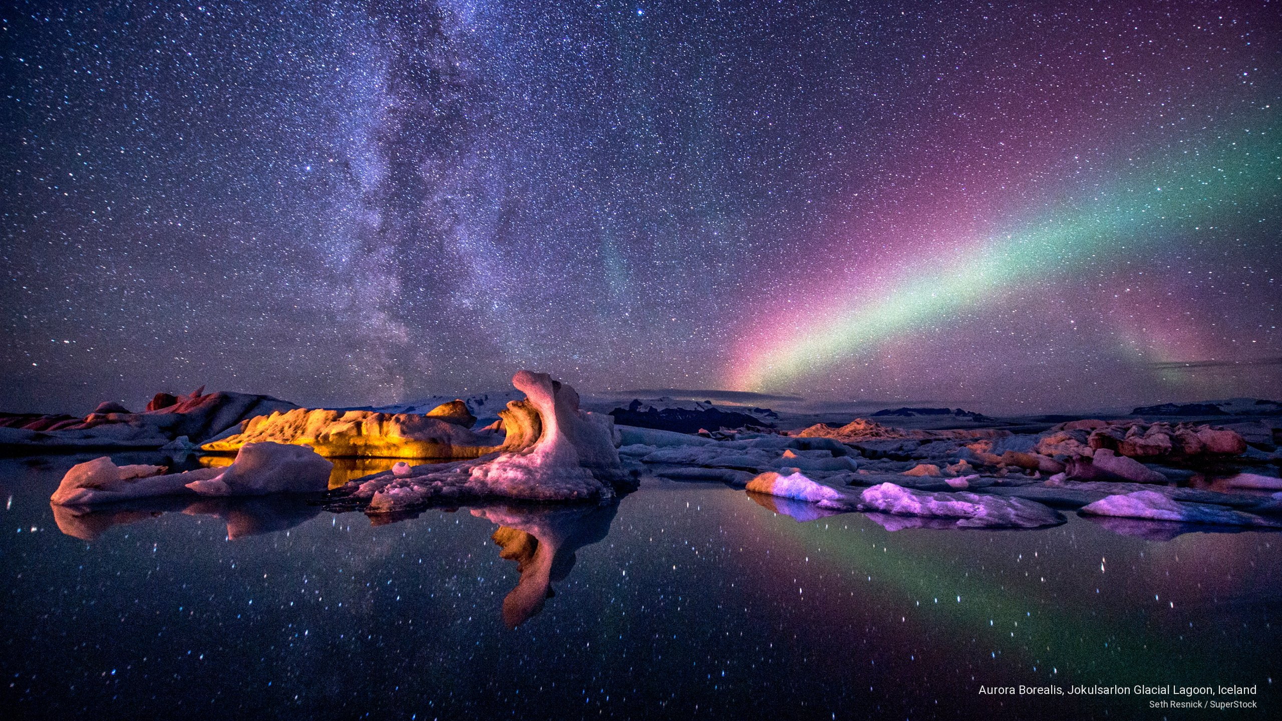 lagoon, glacial, 2K, aurora, iceland, jokulsarlon, Nature, borealis, HD Wallpaper