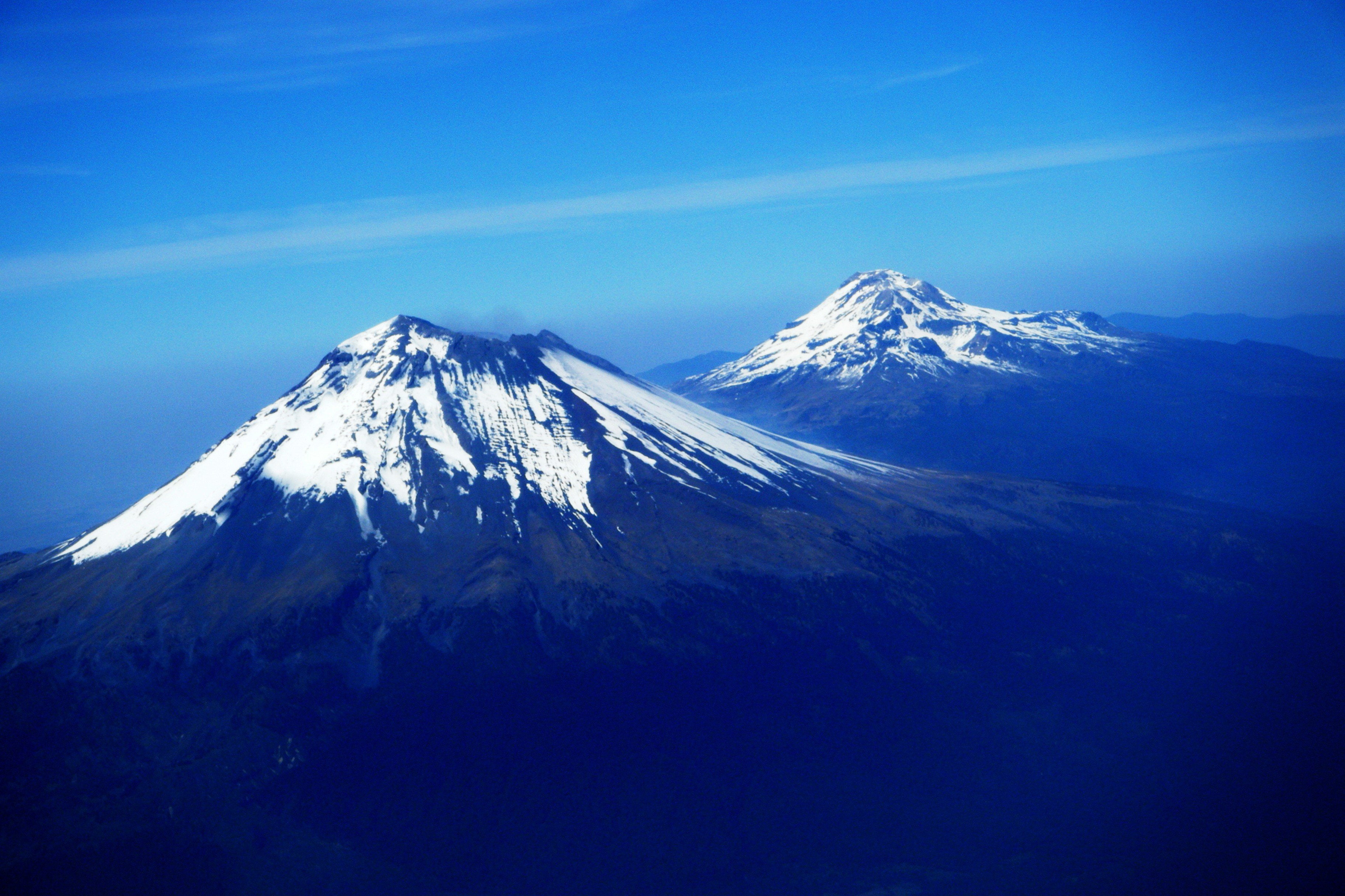 2K, Popocatepetl, sky, snow, nature, Mexico, volcano, mountains, HD Wallpaper