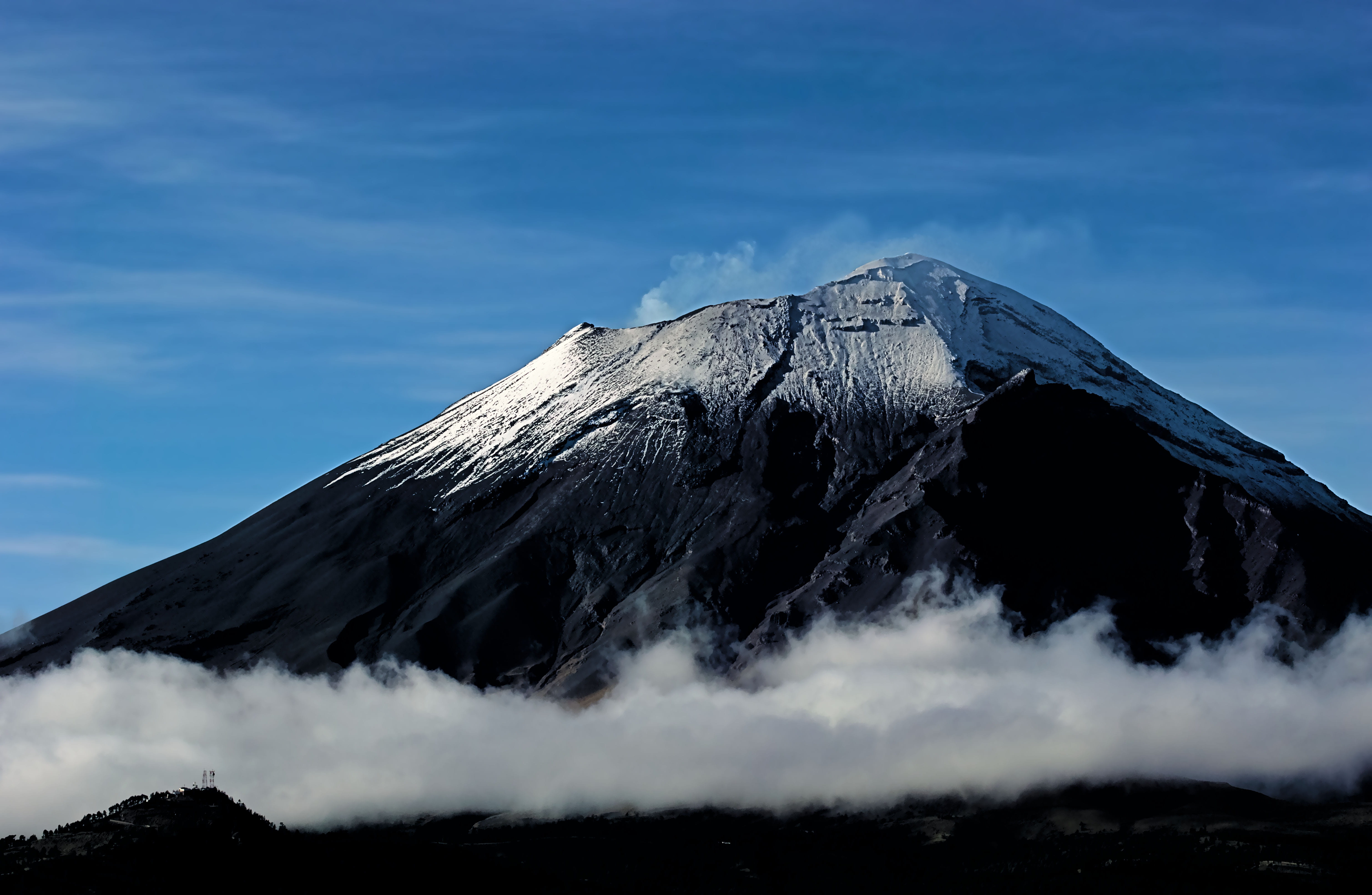sky, snowcapped mountain, nature, tranquility, landscape, mexico, geology, volcano, mountain peak, cdmx, mountain range, volcanic crater, popocatepetl, HD Wallpaper