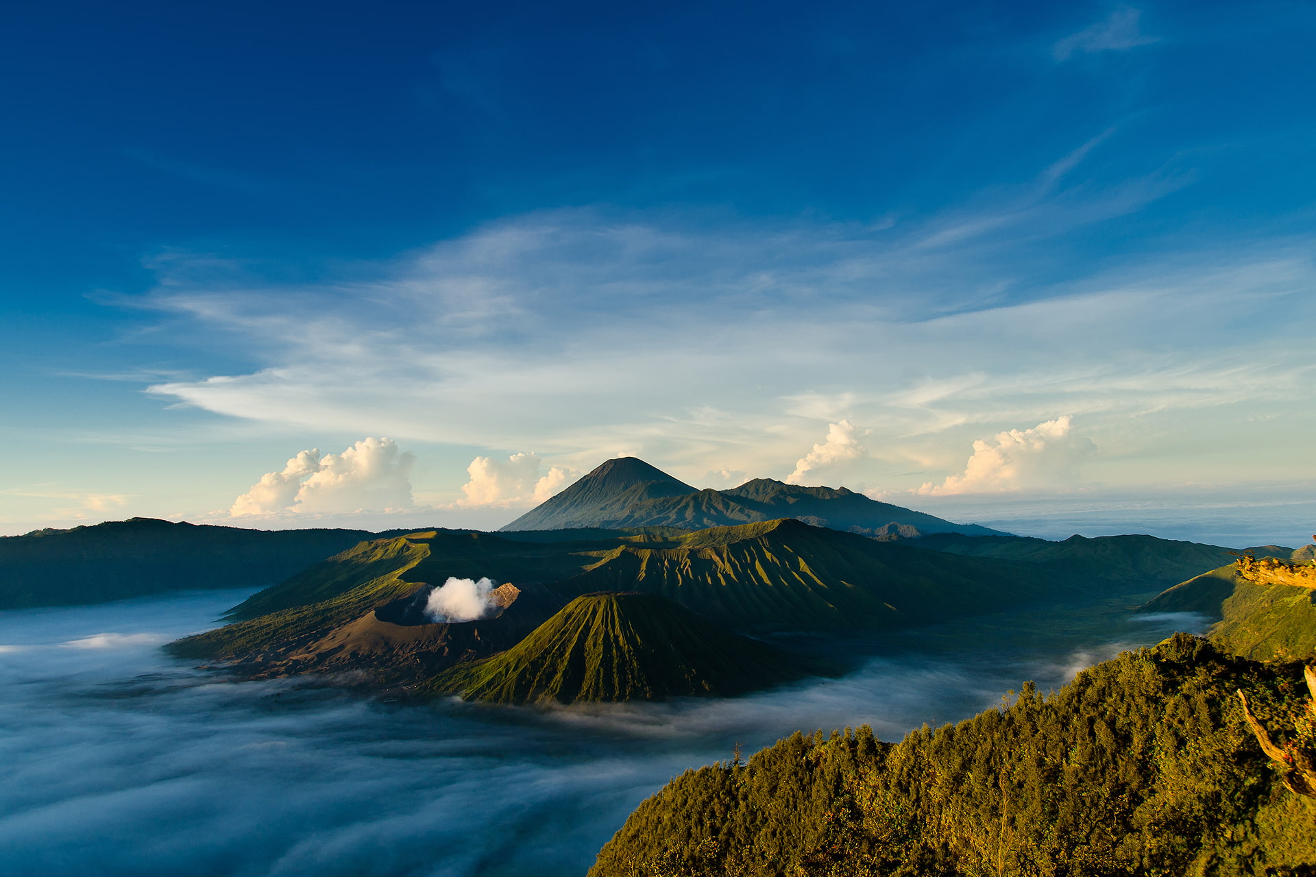By regentzs, Tengger, Indonesia, valley, Java, active volcano Bromo, mountain, 1080P, spring, volcanic complex-the Caldera TenGer, HD Wallpaper
