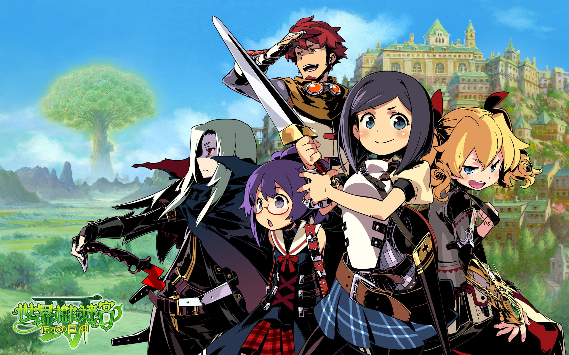 odyssey, 1080P, dungeon, anime, fighting, tagme, glasses, sword, weapon, etrian, rpg, armor, 1eto, game, fantasy, adventure, crawler, sekaiju, meikyuu, HD Wallpaper