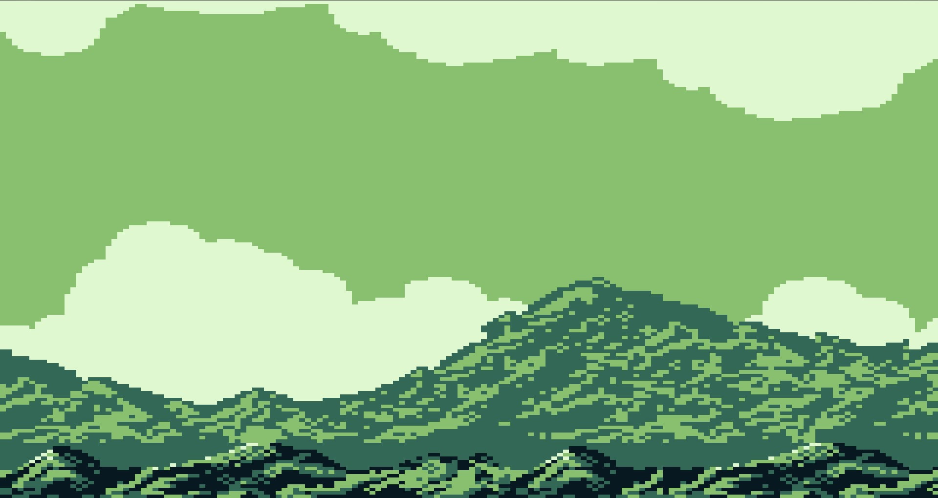 mountain, pattern, sky, pixel art, environment, vibrant color, green, vintage, tree, scenics - nature, outdoors, green color, beauty in nature, illustration, HD Wallpaper